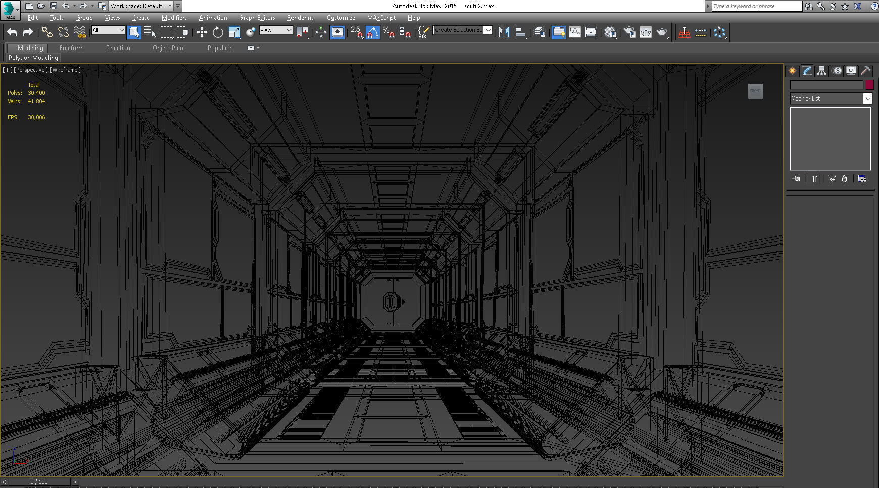 SCI FI INTERIOR SCENE SPACE SHIP CORRIDOR Low-poly 3D model_4