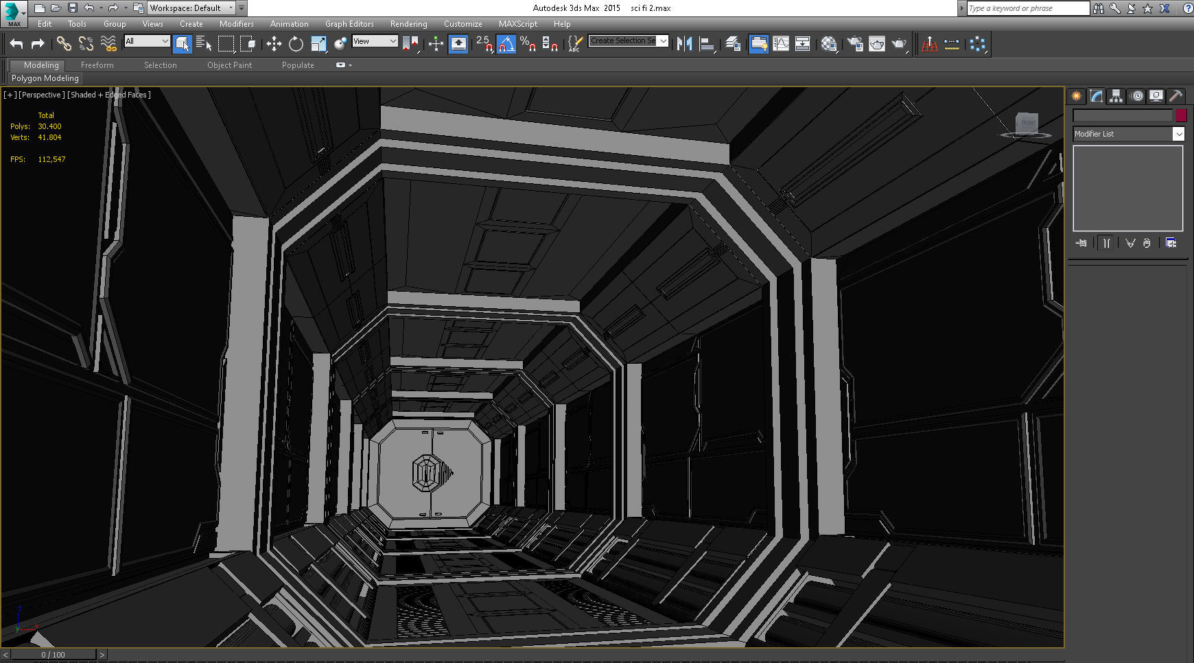 SCI FI INTERIOR SCENE SPACE SHIP CORRIDOR Low-poly 3D model_6