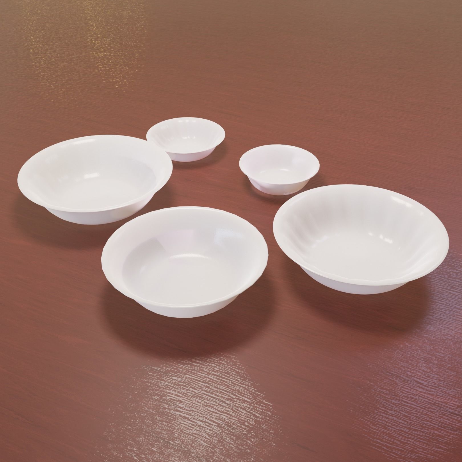 Set of Five Bowls Free 3D model_3