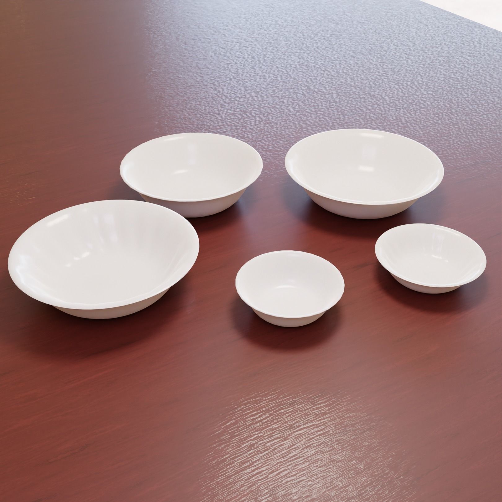 Set of Five Bowls Free 3D model_2