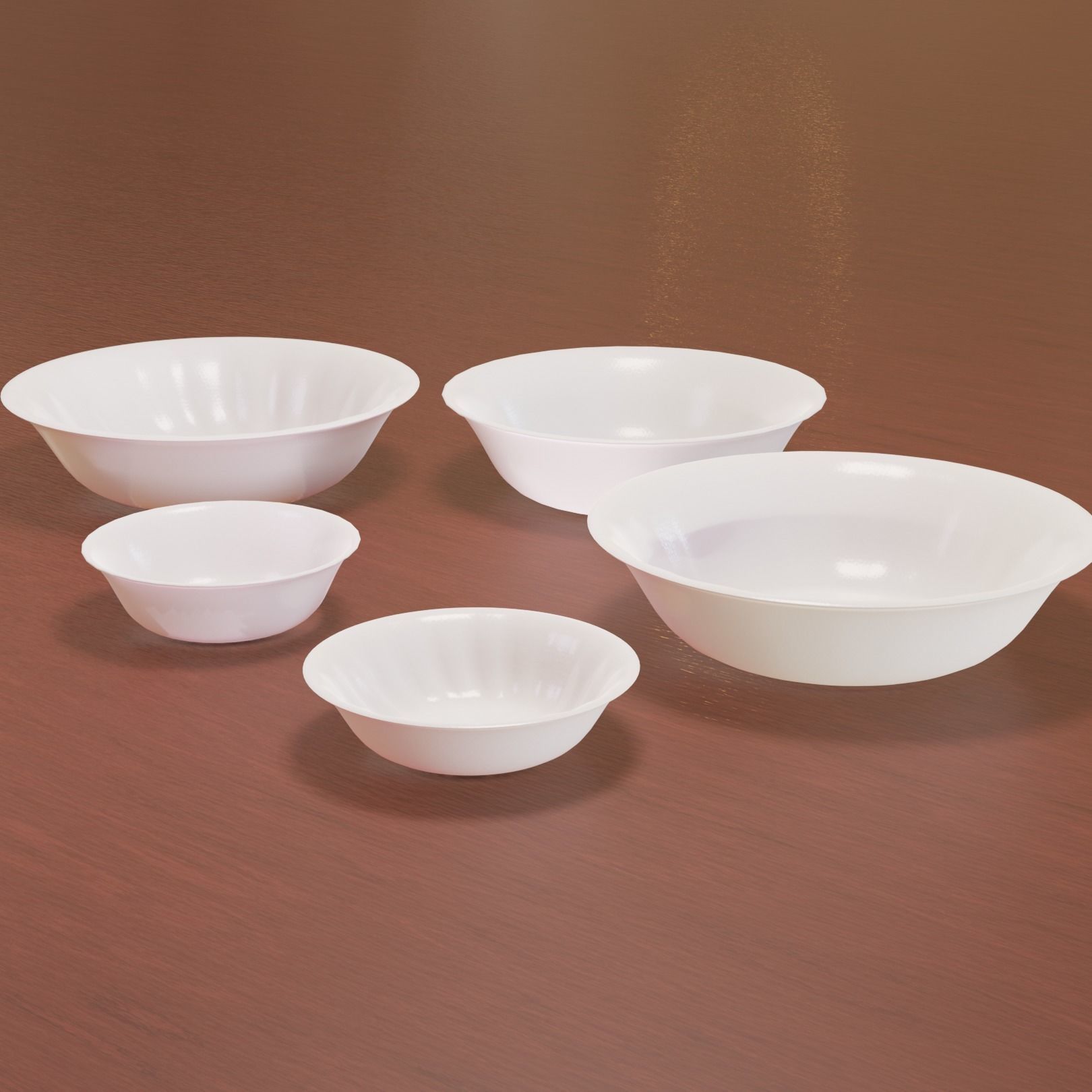 Set of Five Bowls Free 3D model_4