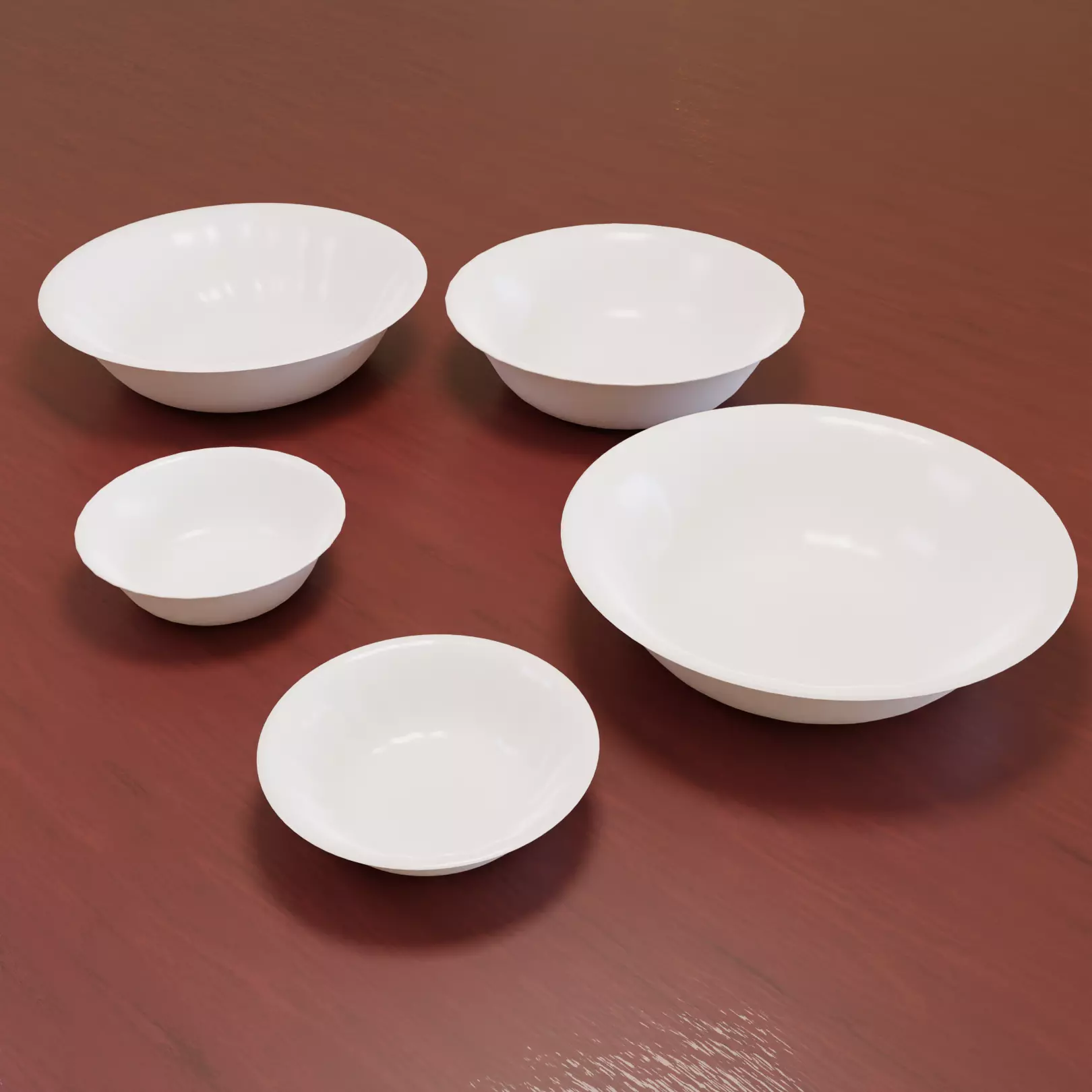 Set of Five Bowls Free 3D model_0