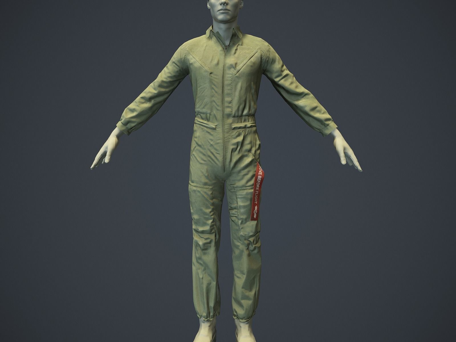 Mechanic Uniform for Games Low-poly 3D model_4