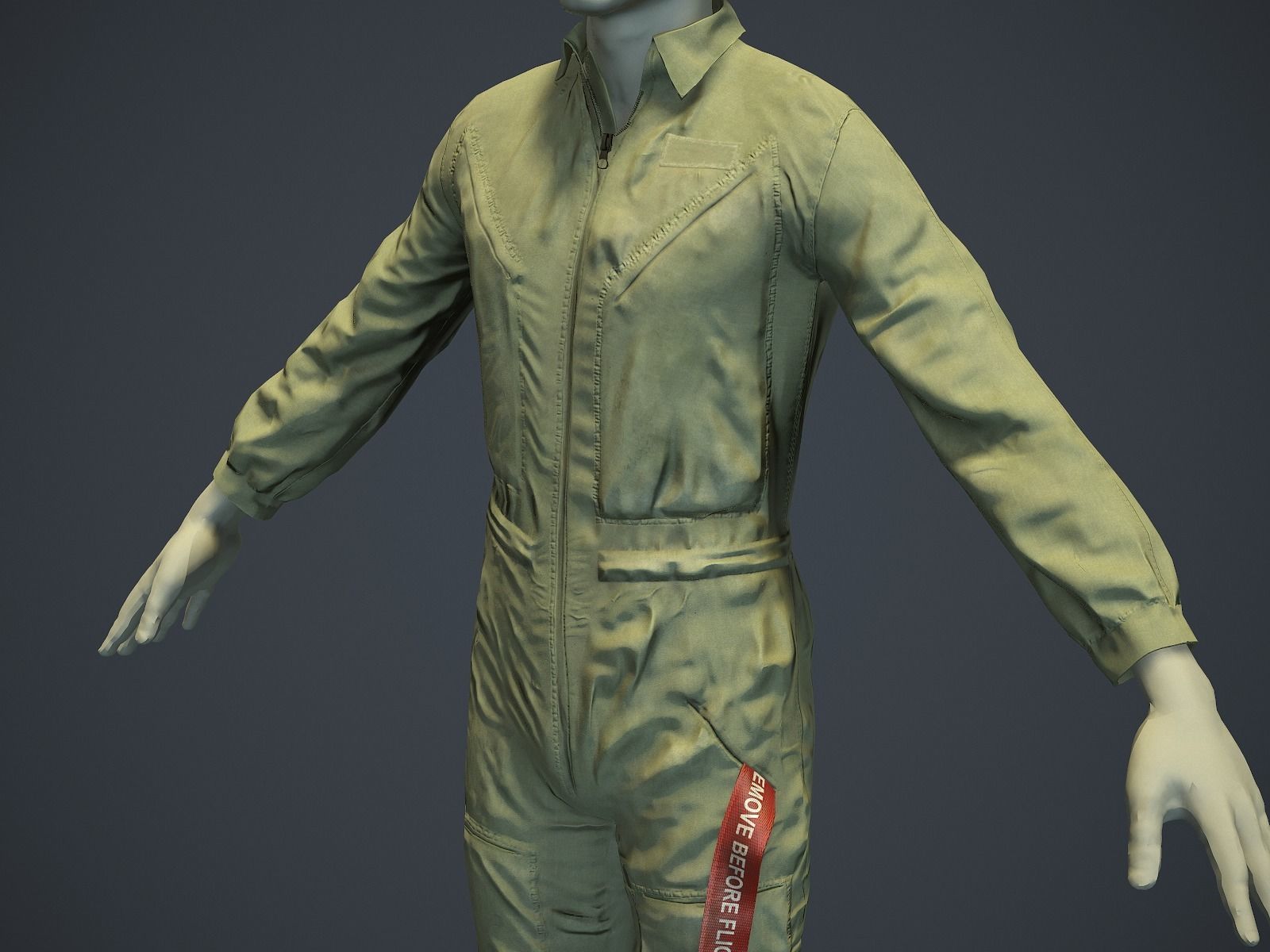 Mechanic Uniform for Games Low-poly 3D model_8