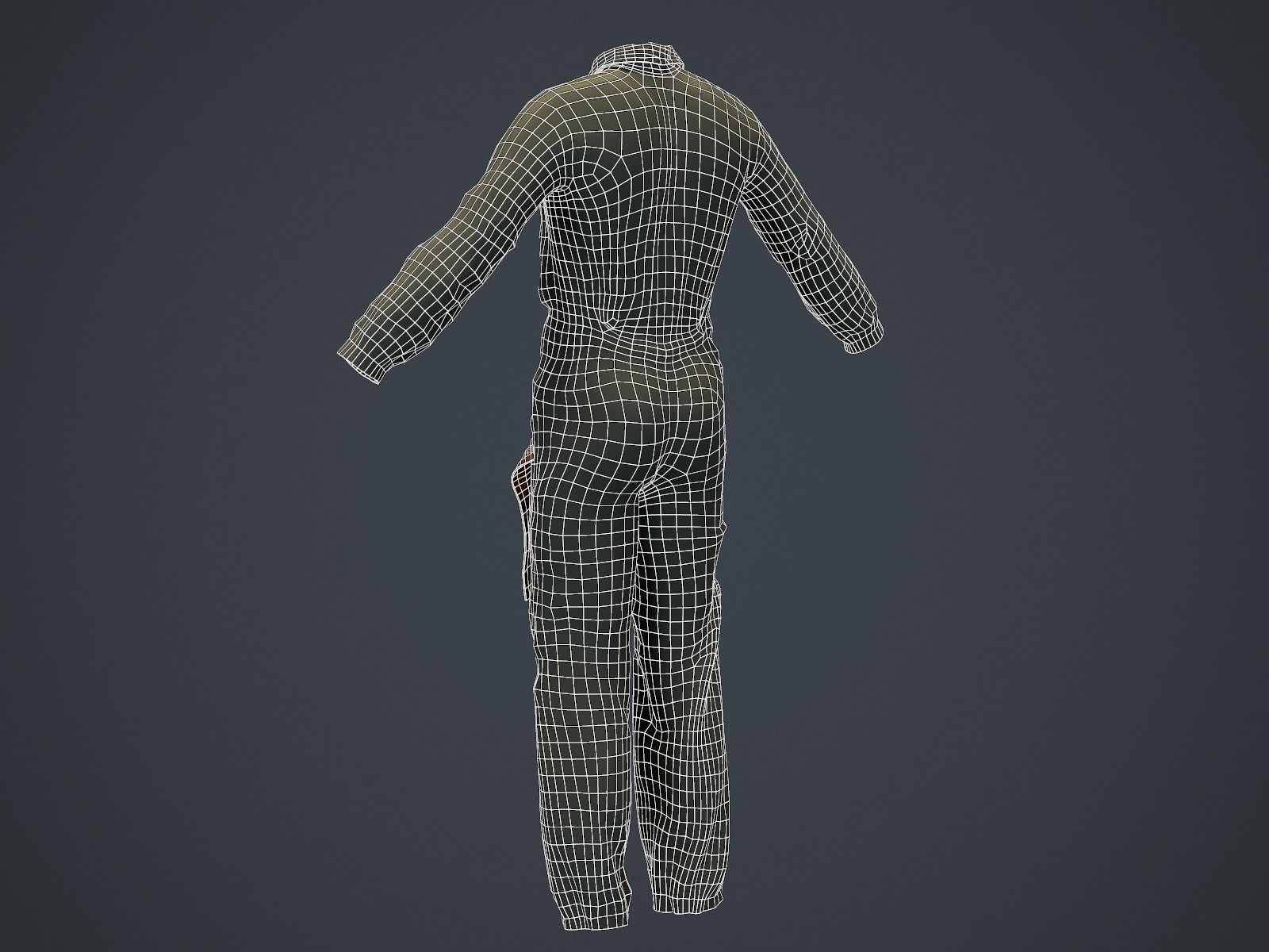Mechanic Uniform for Games Low-poly 3D model_16