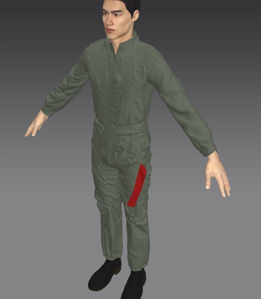 Mechanic Uniform for Games Low-poly 3D model_12