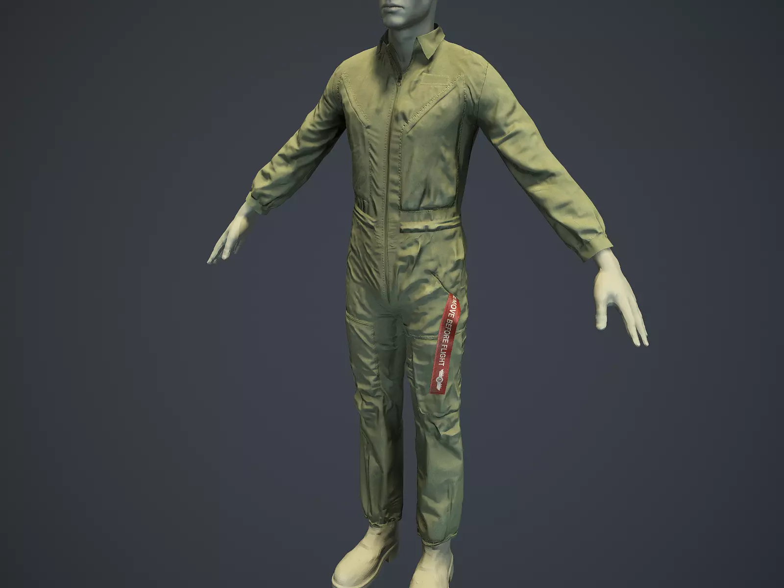 Mechanic Uniform for Games Low-poly 3D model_0
