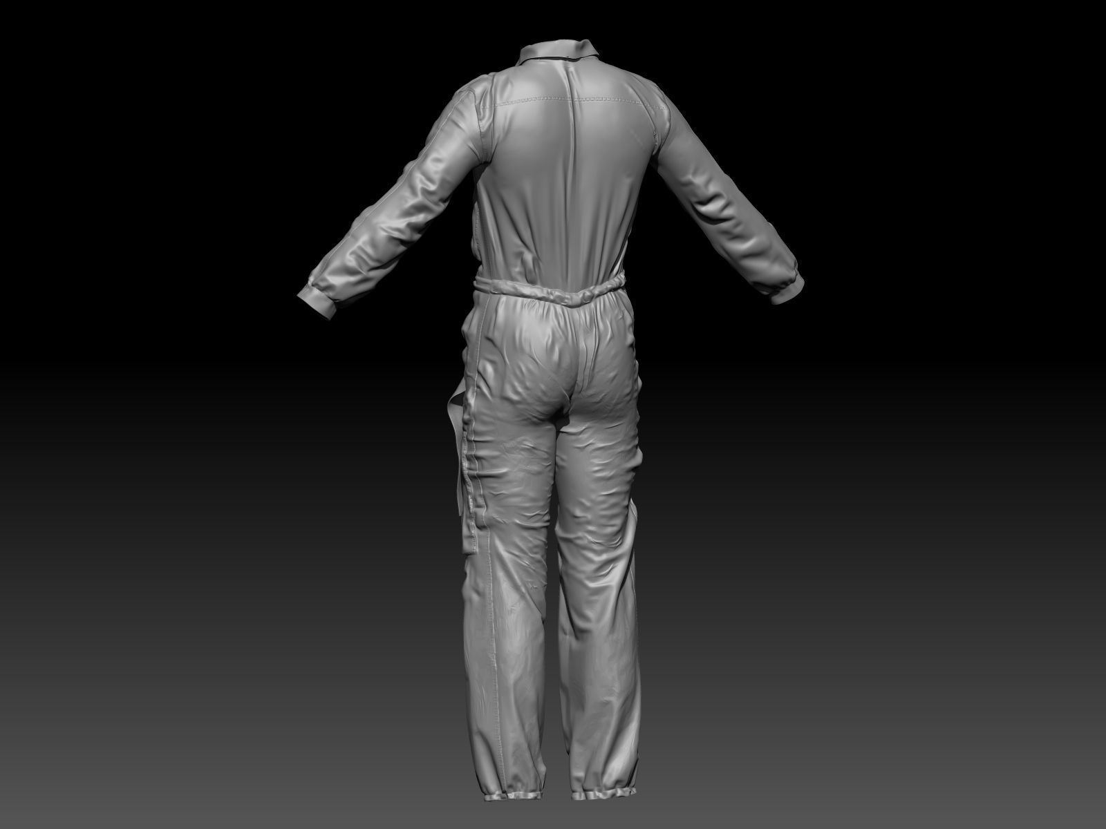 Mechanic Uniform for Games Low-poly 3D model_14