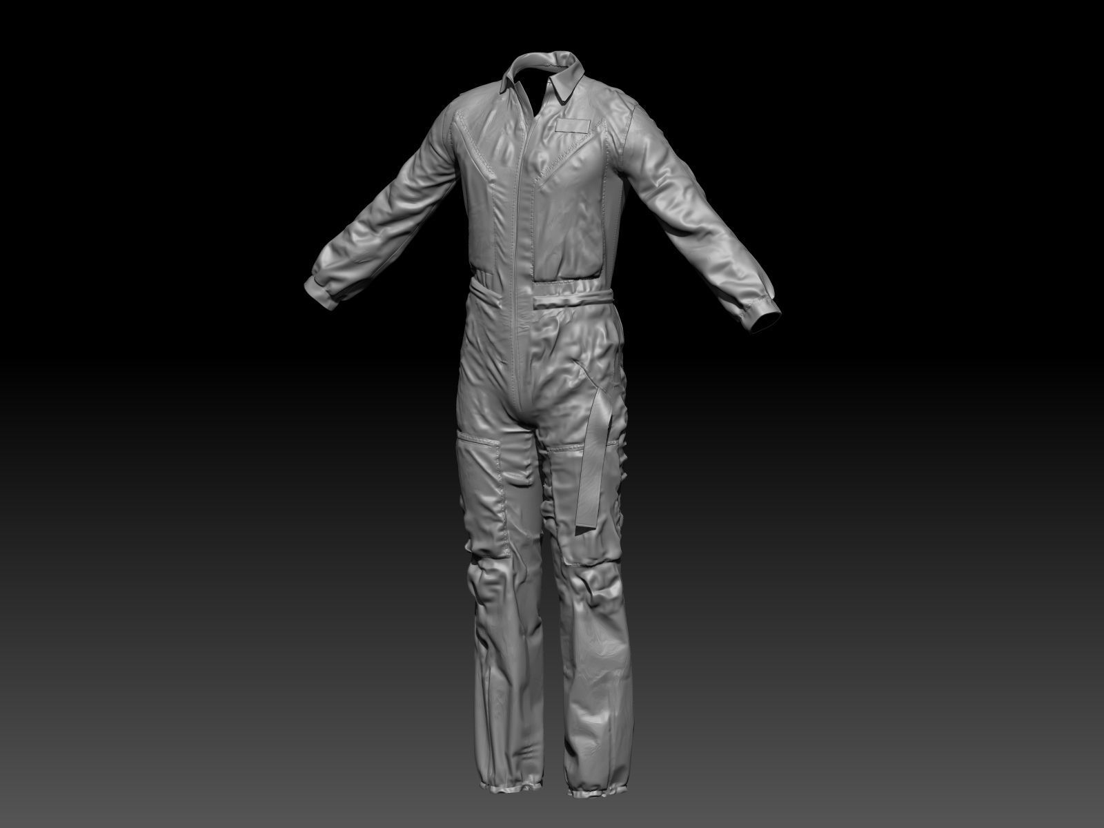 Mechanic Uniform for Games Low-poly 3D model_13