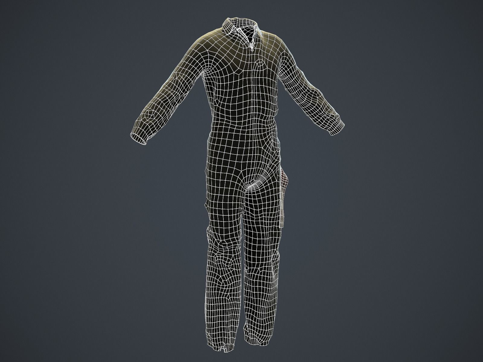 Mechanic Uniform for Games Low-poly 3D model_17