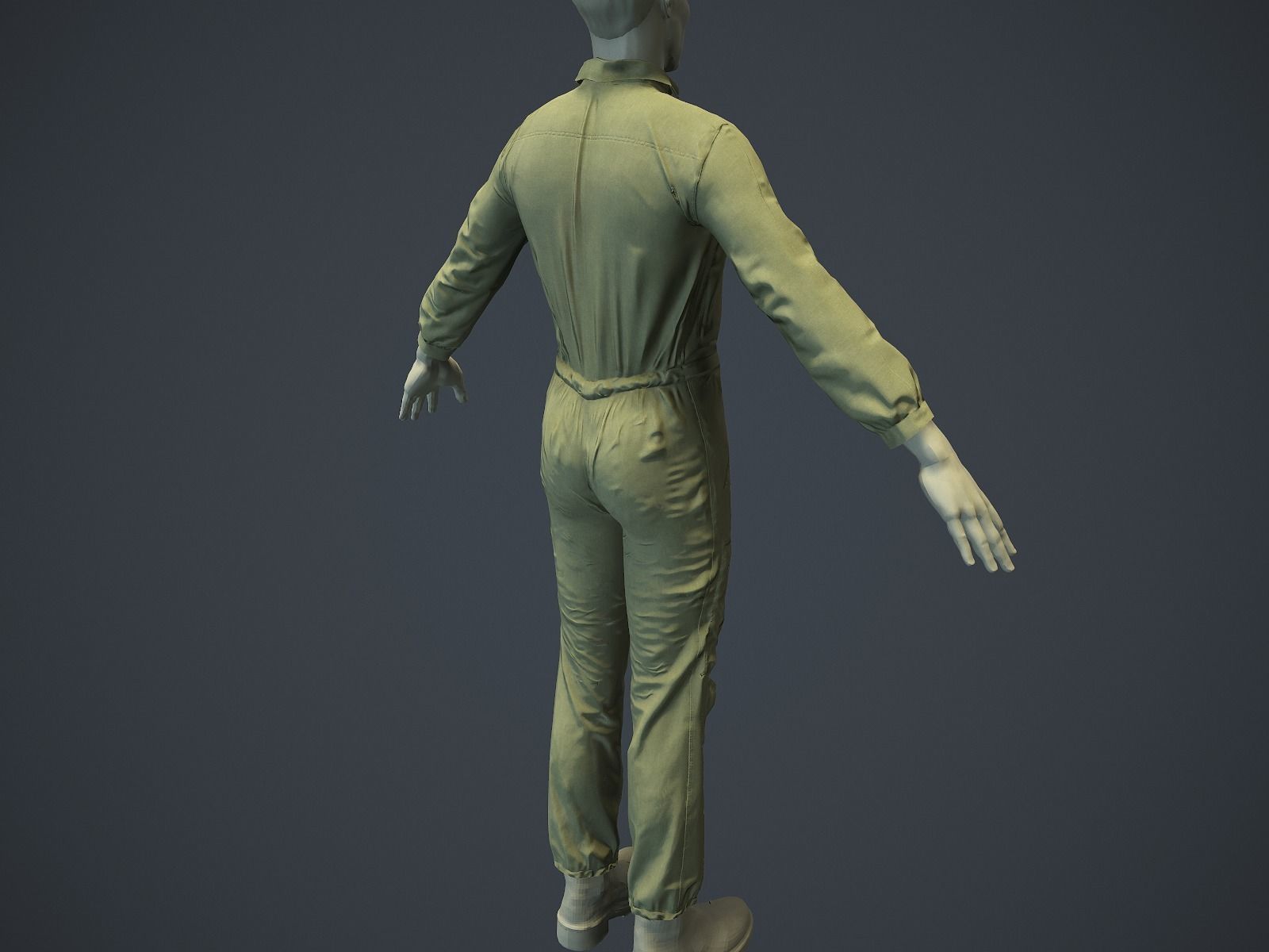 Mechanic Uniform for Games Low-poly 3D model_3