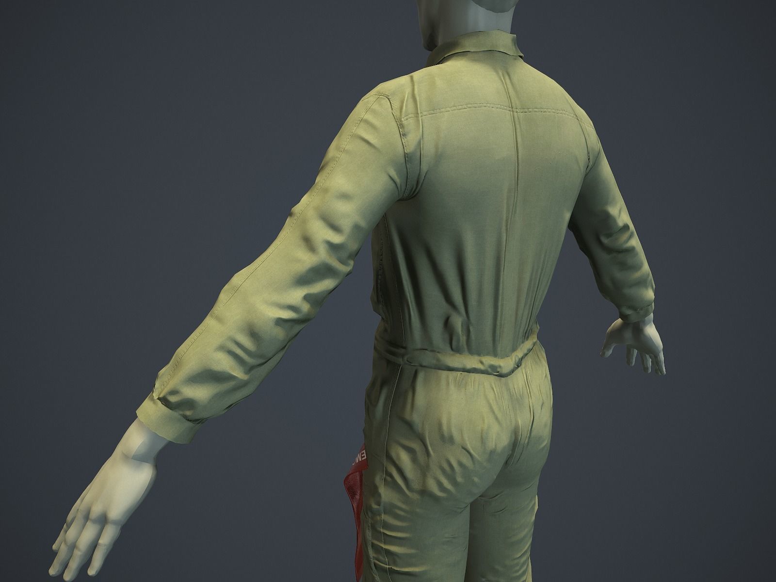 Mechanic Uniform for Games Low-poly 3D model_7