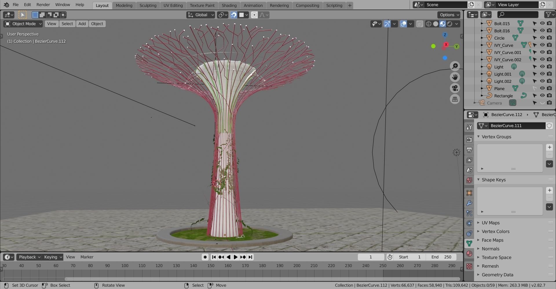 Singapore supertrees Gardens by the Bay Low-poly 3D model_10