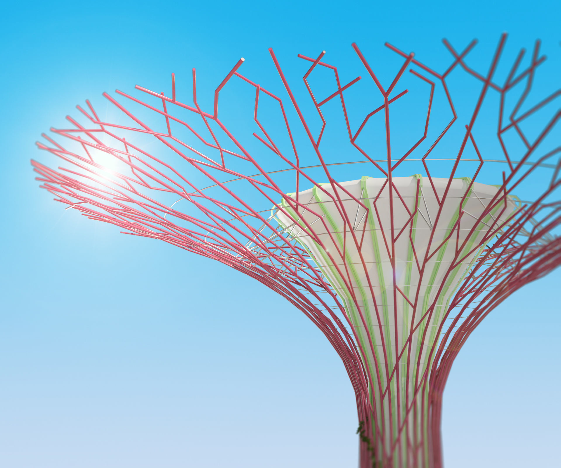 Singapore supertrees Gardens by the Bay Low-poly 3D model_4