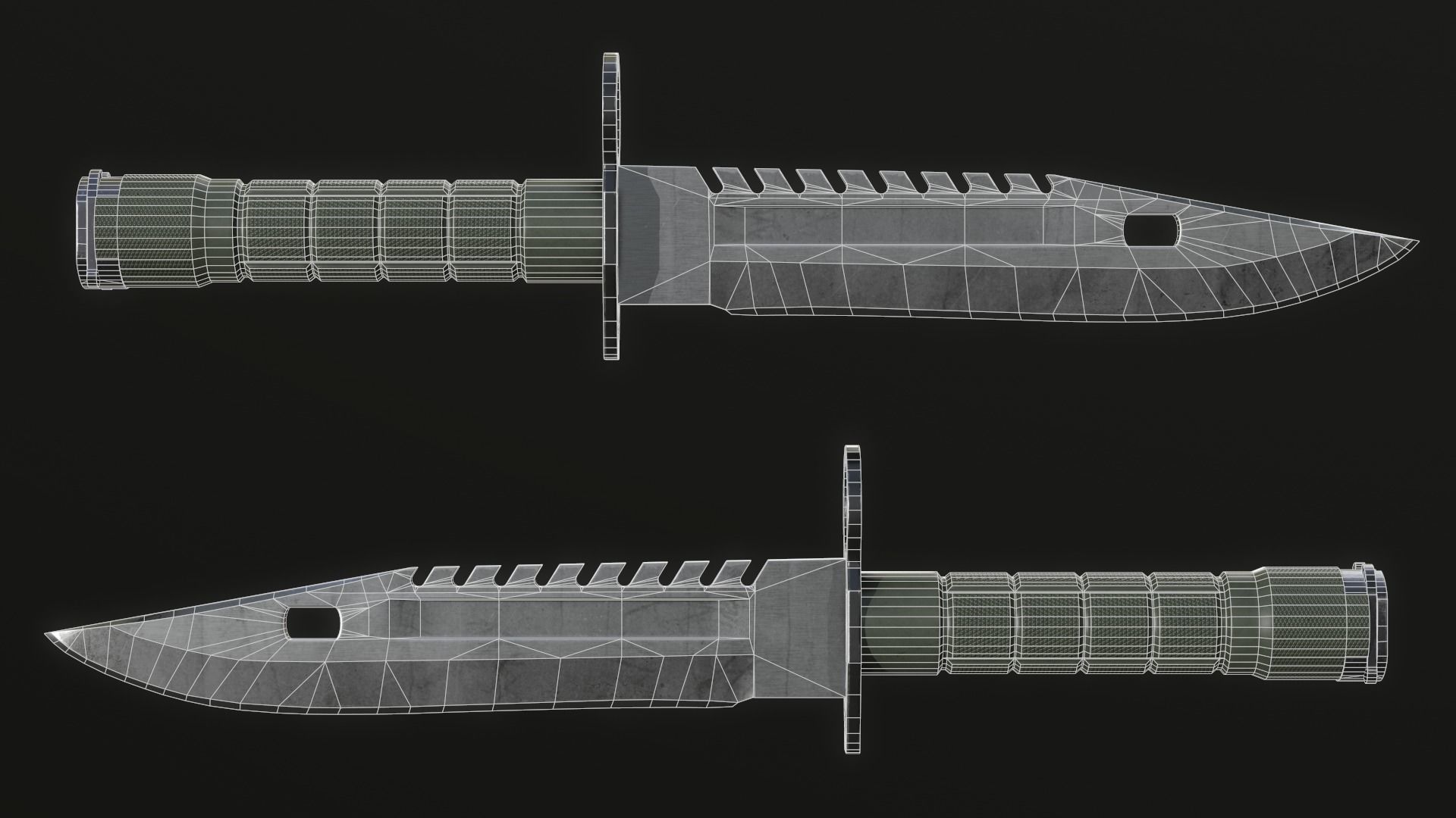 M9 Bayonet Low-poly 3D model_7