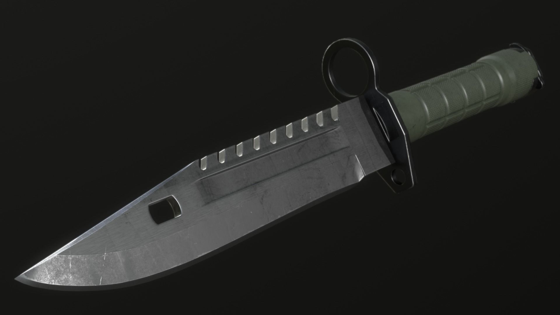 M9 Bayonet Low-poly 3D model_3