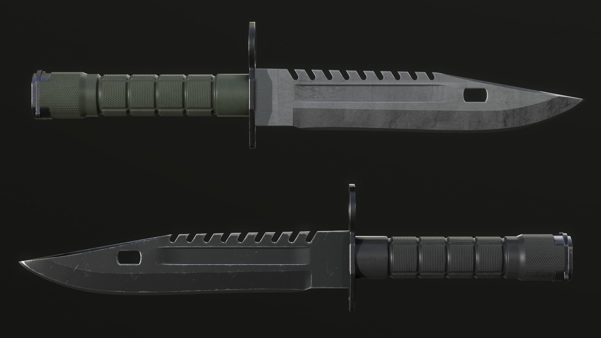 M9 Bayonet Low-poly 3D model_6