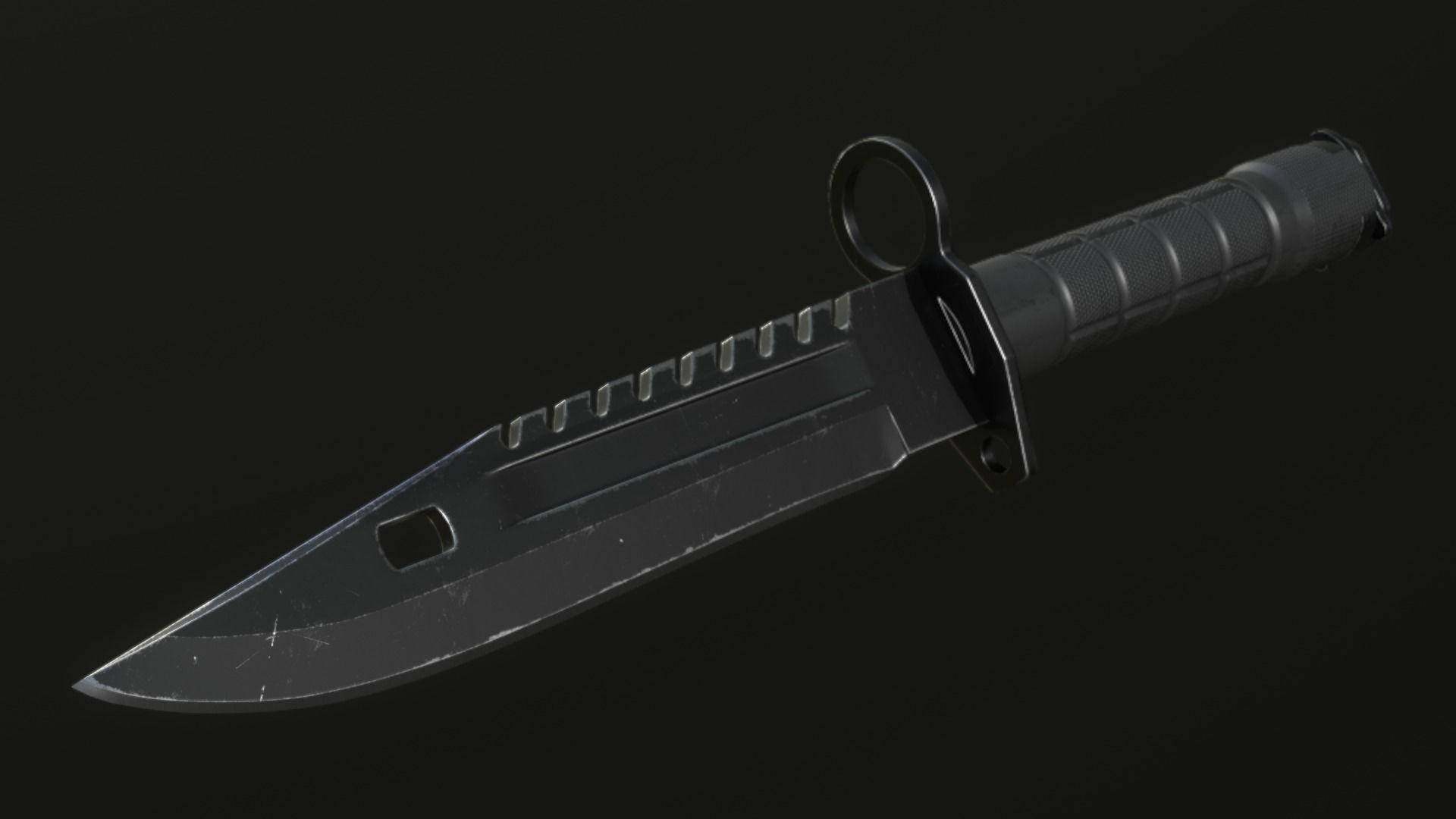 M9 Bayonet Low-poly 3D model_4