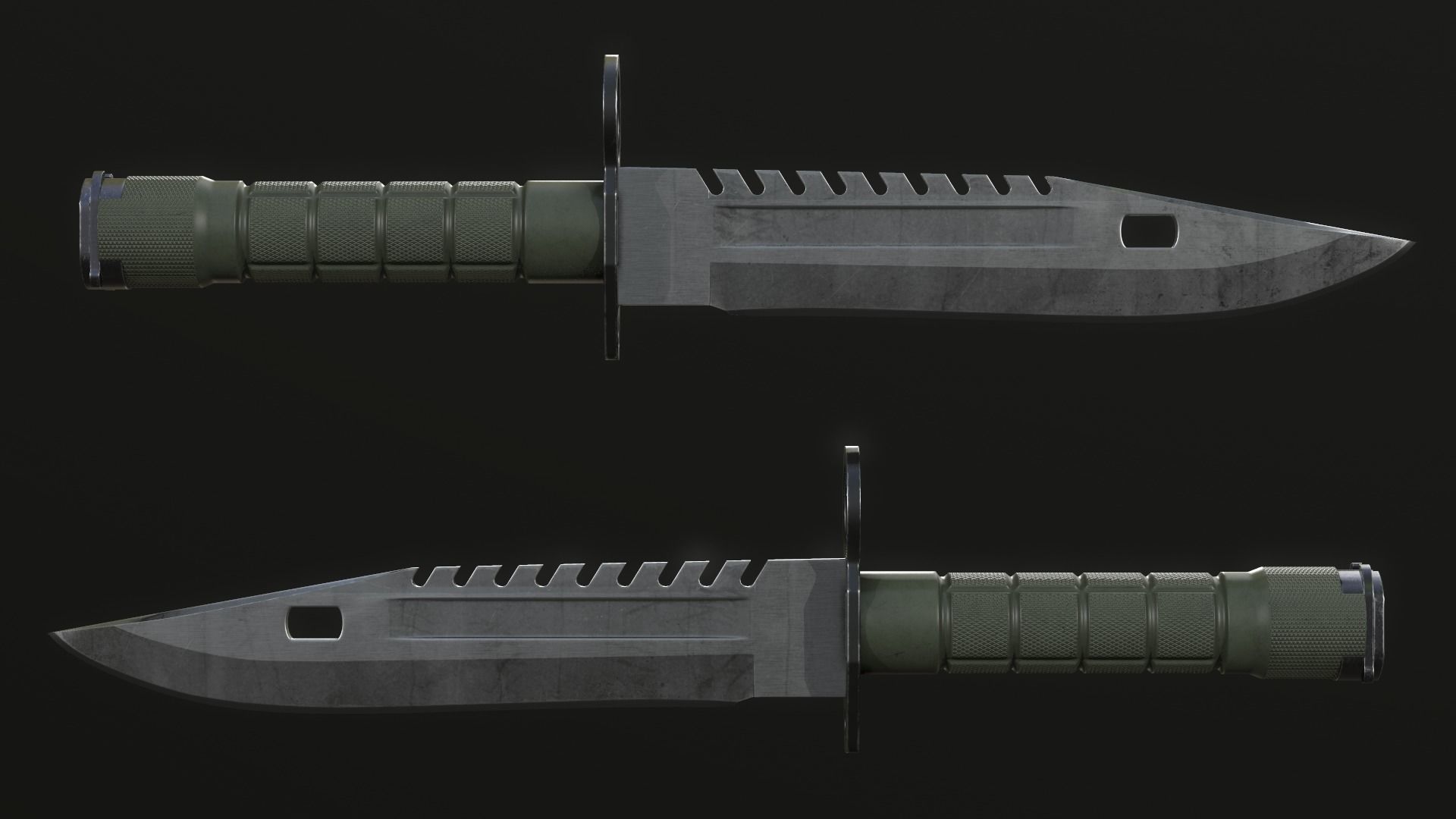 M9 Bayonet Low-poly 3D model_5