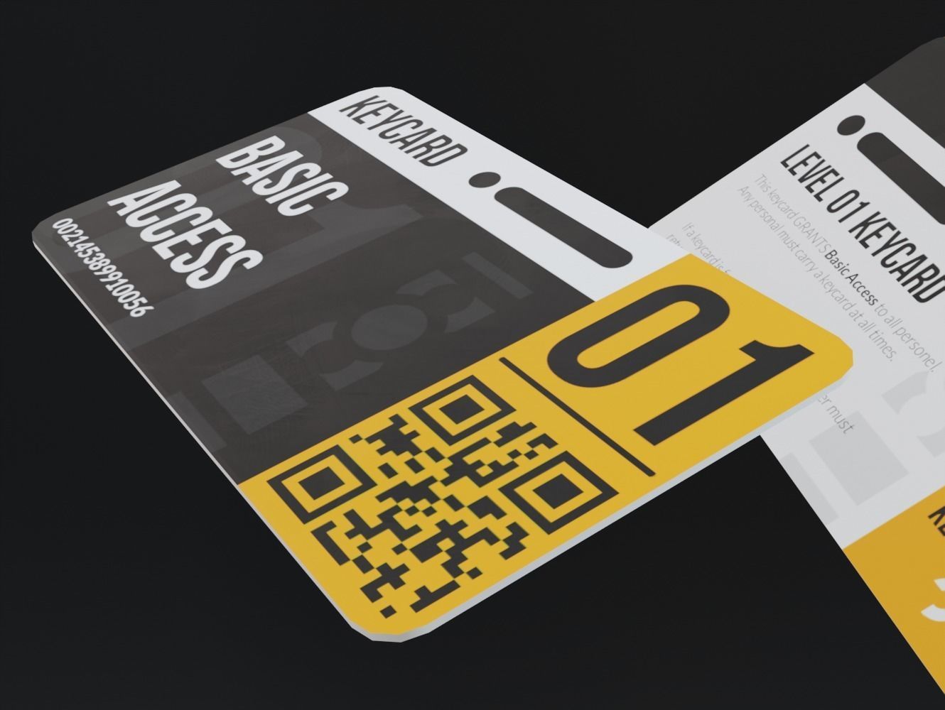 low-poly keycard two cards Free low-poly 3D model_1