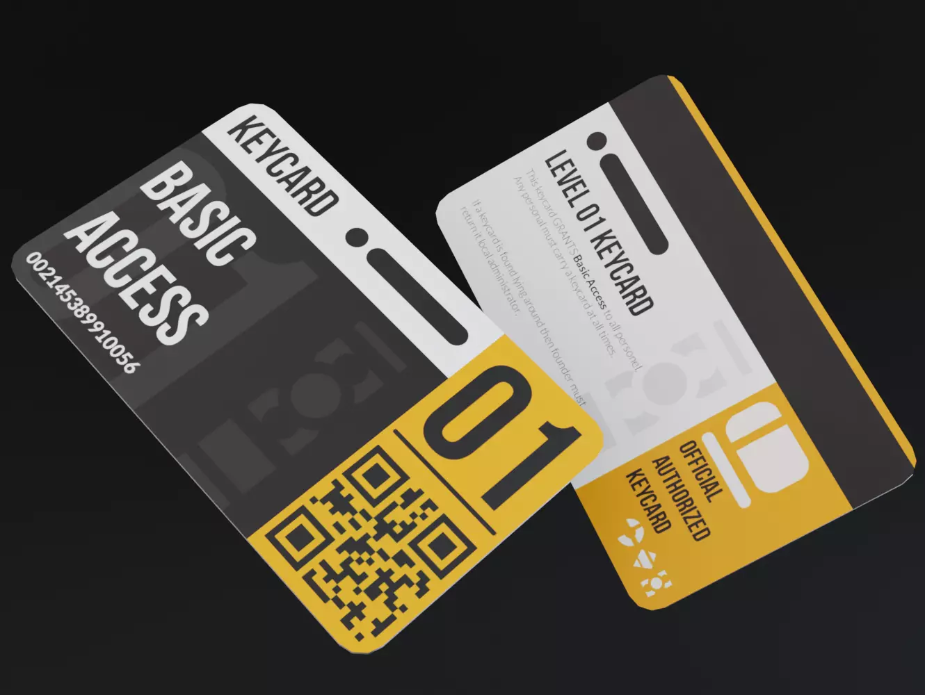 low-poly keycard two cards Free low-poly 3D model_0