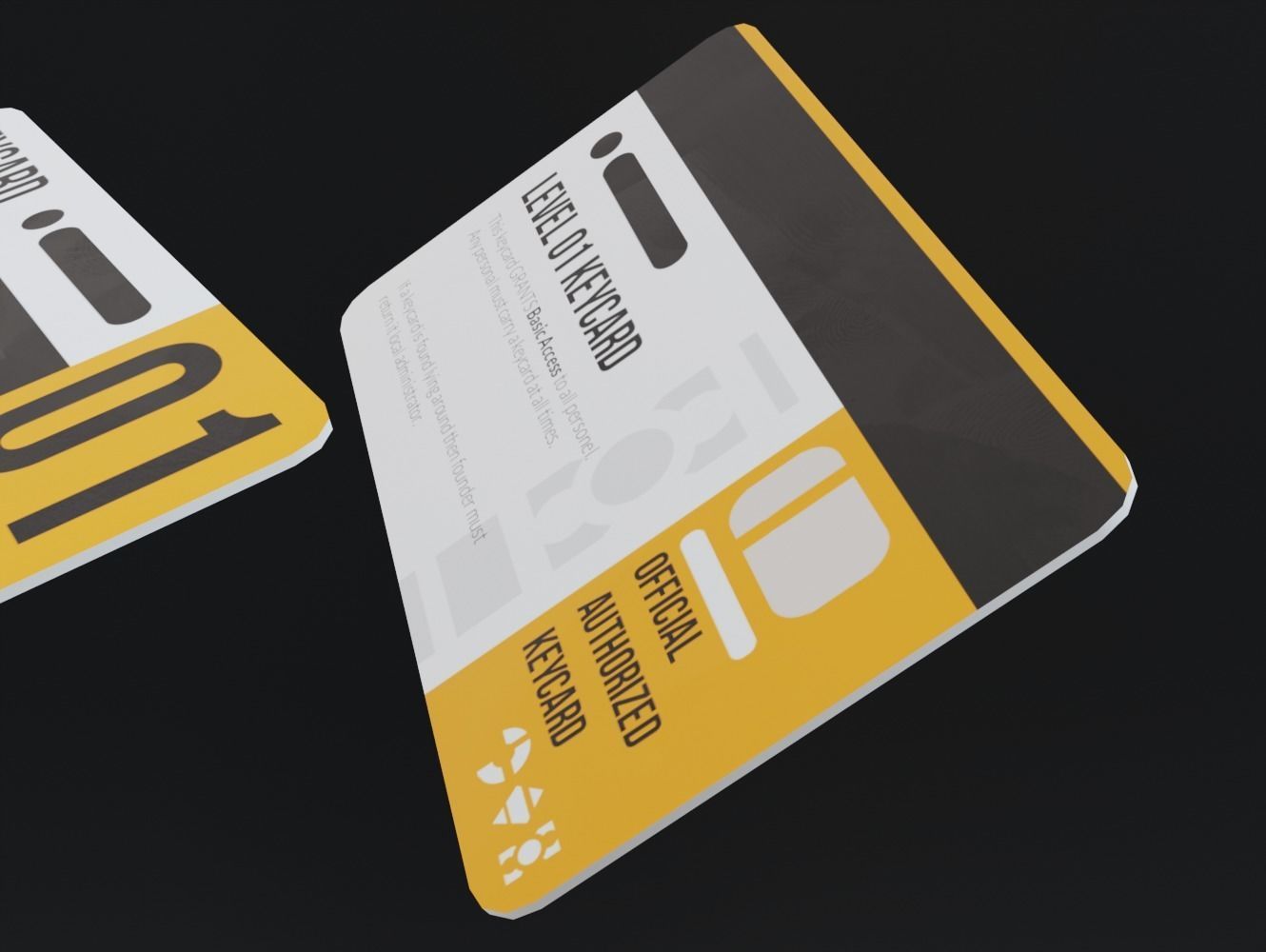 low-poly keycard two cards Free low-poly 3D model_2