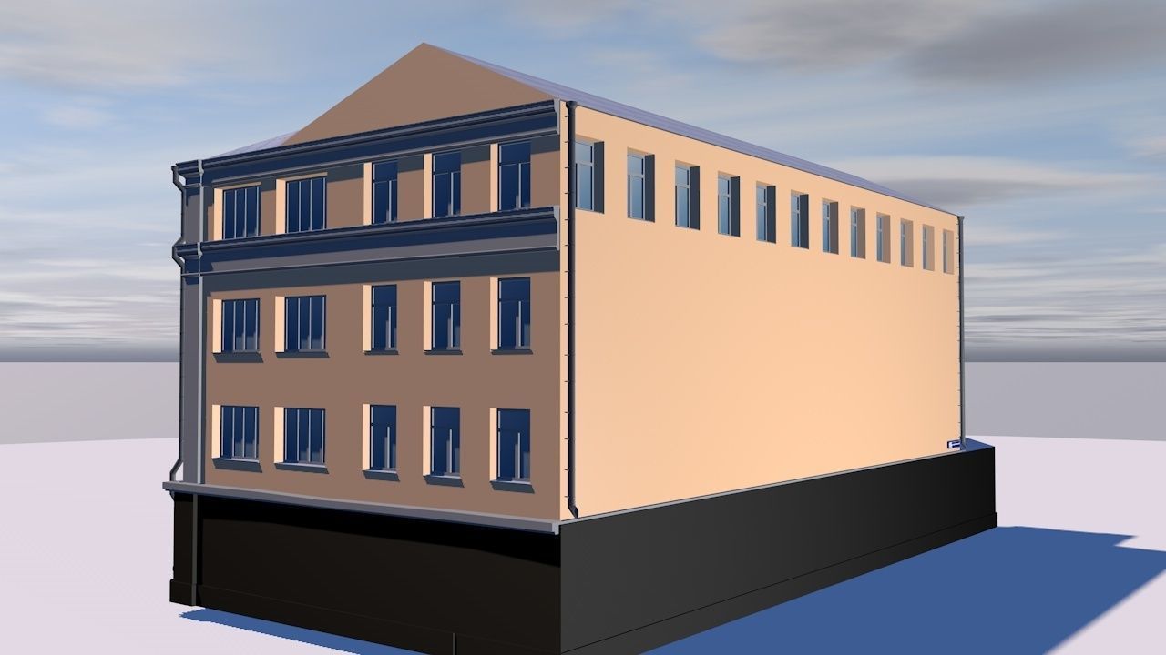 Prison office building 3D model_1