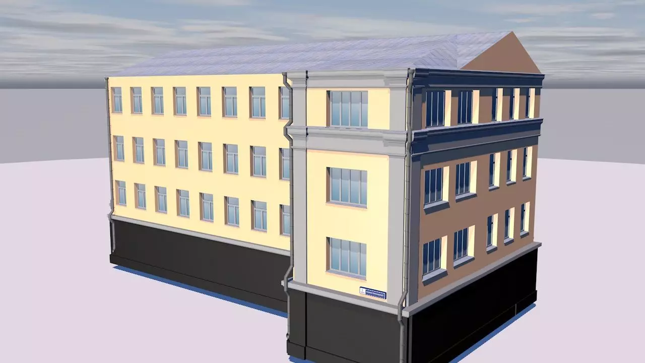 Prison office building 3D model_0