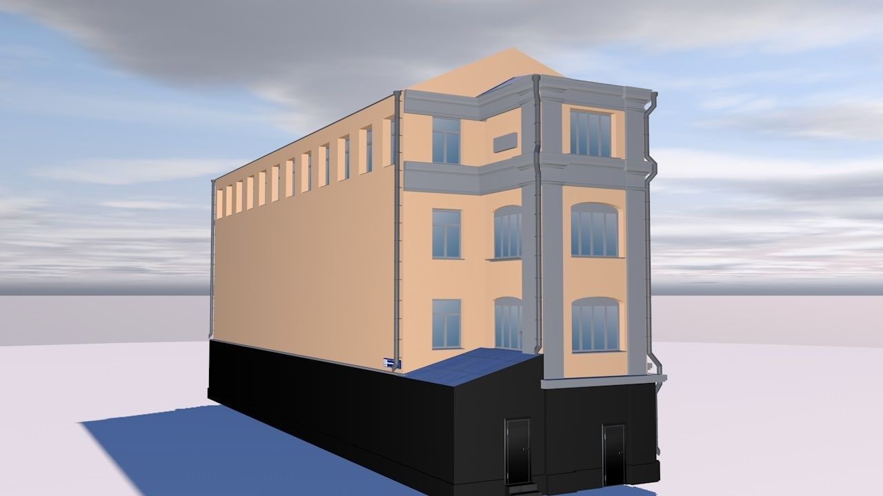 Prison office building 3D model_2