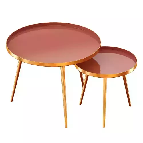 AVRIL - Nest of Tables Blue-Pink-Green- Black