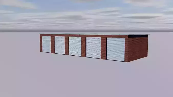 Garage brick building with two doors