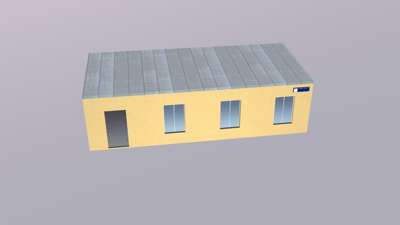 Public toilet Low-poly 3D model_2