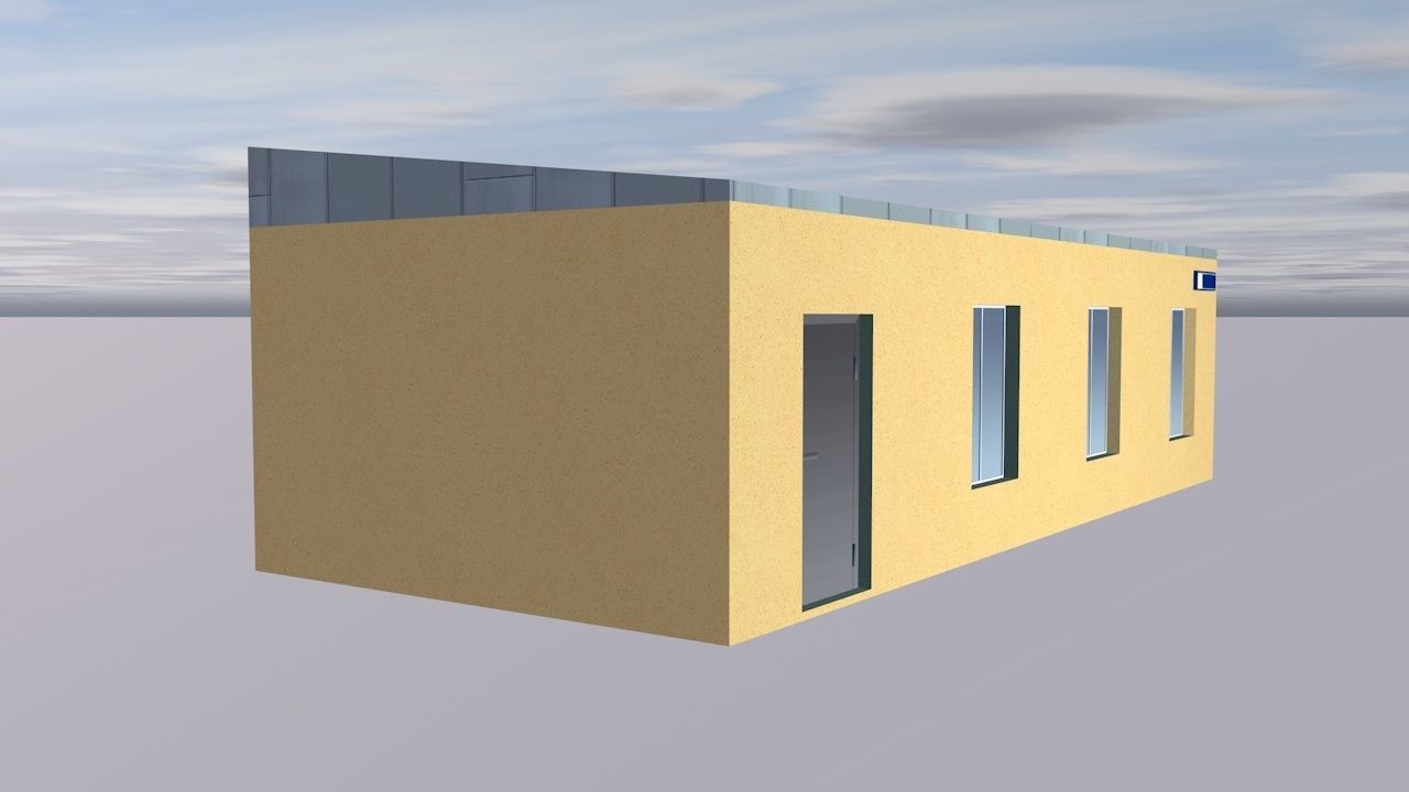 Public toilet Low-poly 3D model_1