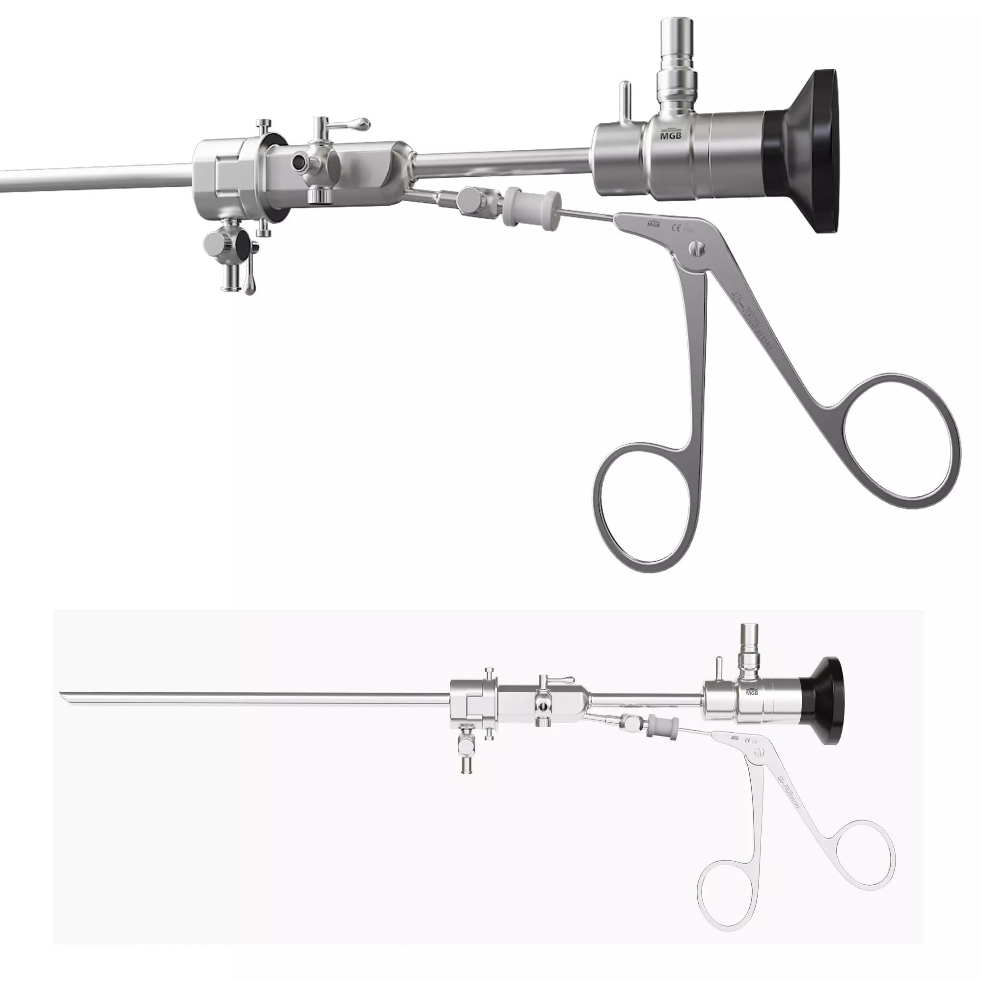 HYSTEROSCOPE surgical instrument with two handles 3D model_0