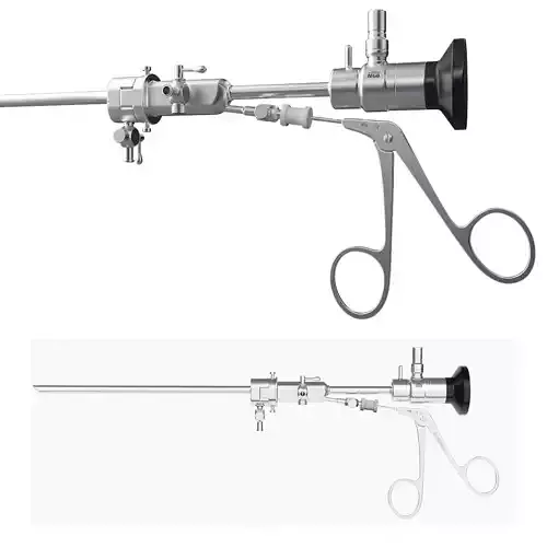 HYSTEROSCOPE surgical instrument with two handles 3D model