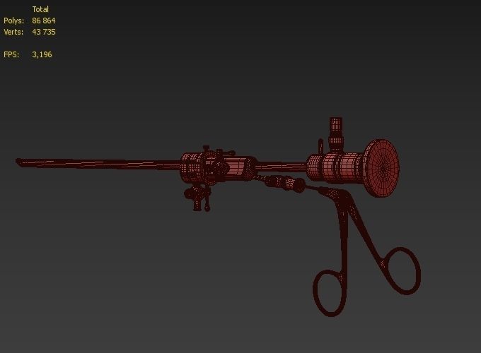 HYSTEROSCOPE surgical instrument with two handles 3D model_4