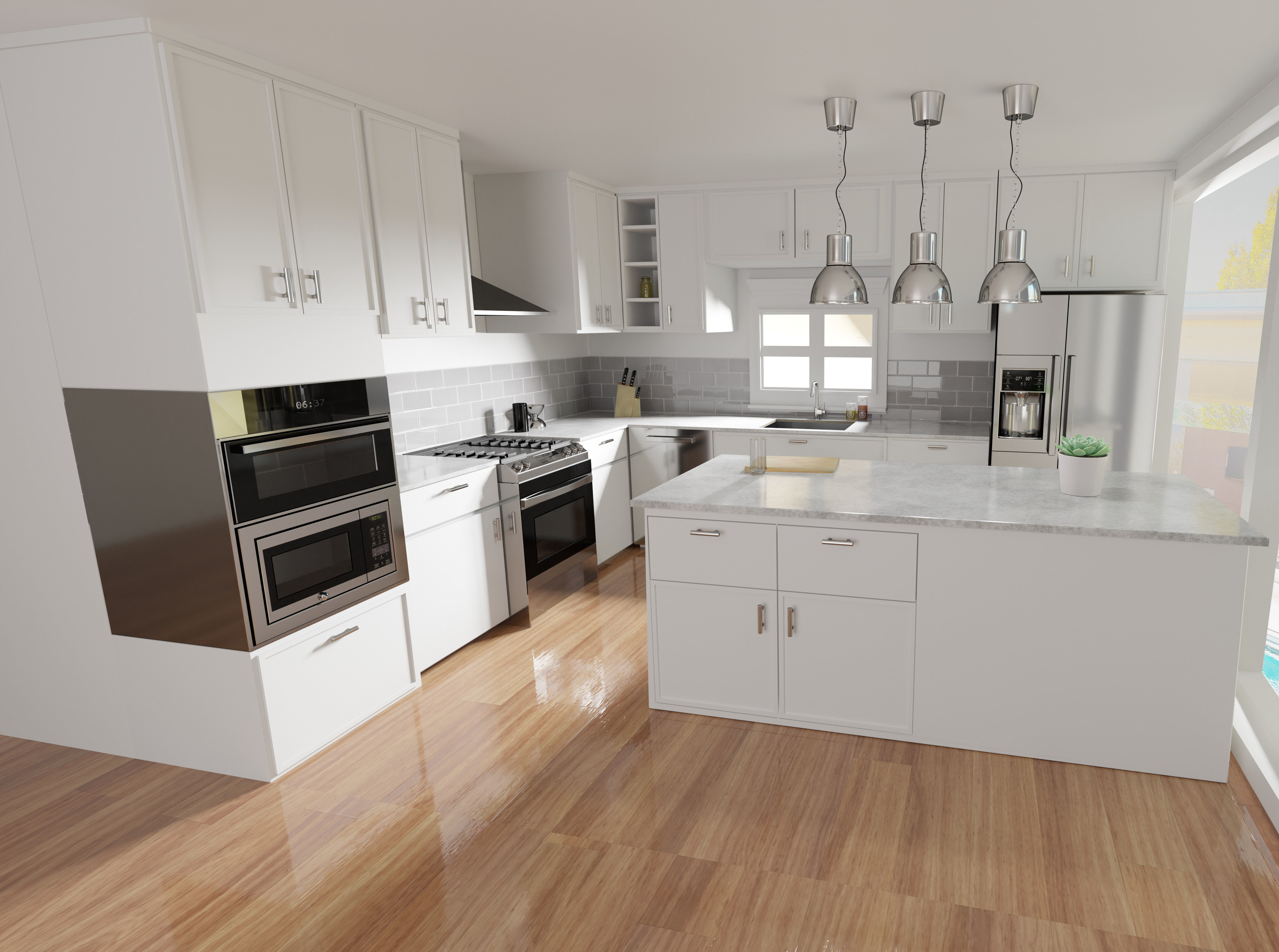 Modern Kitchen Interior 3D model_1