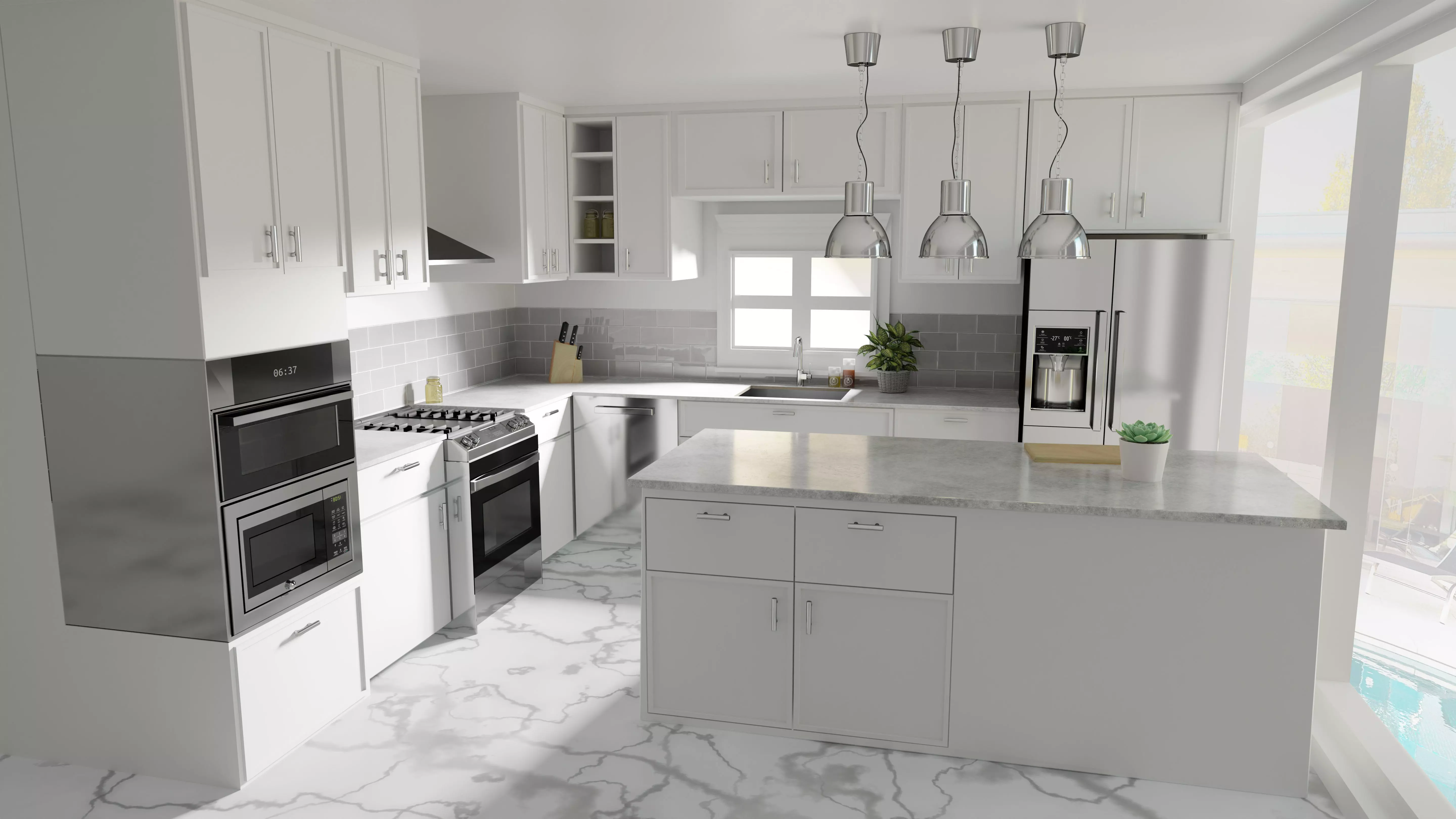 Modern Kitchen Interior 3D model_0