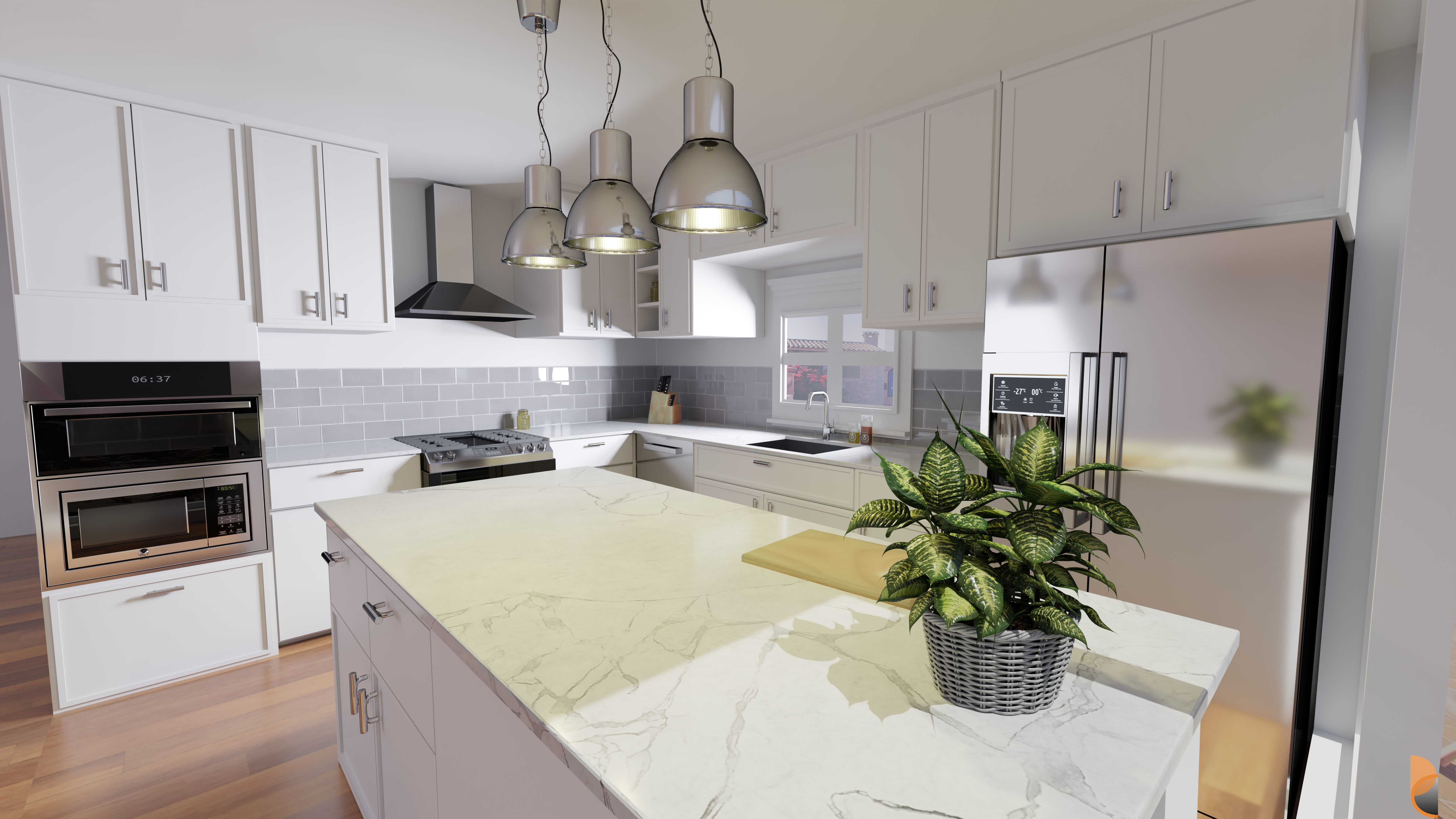 Modern Kitchen Interior 3D model_2