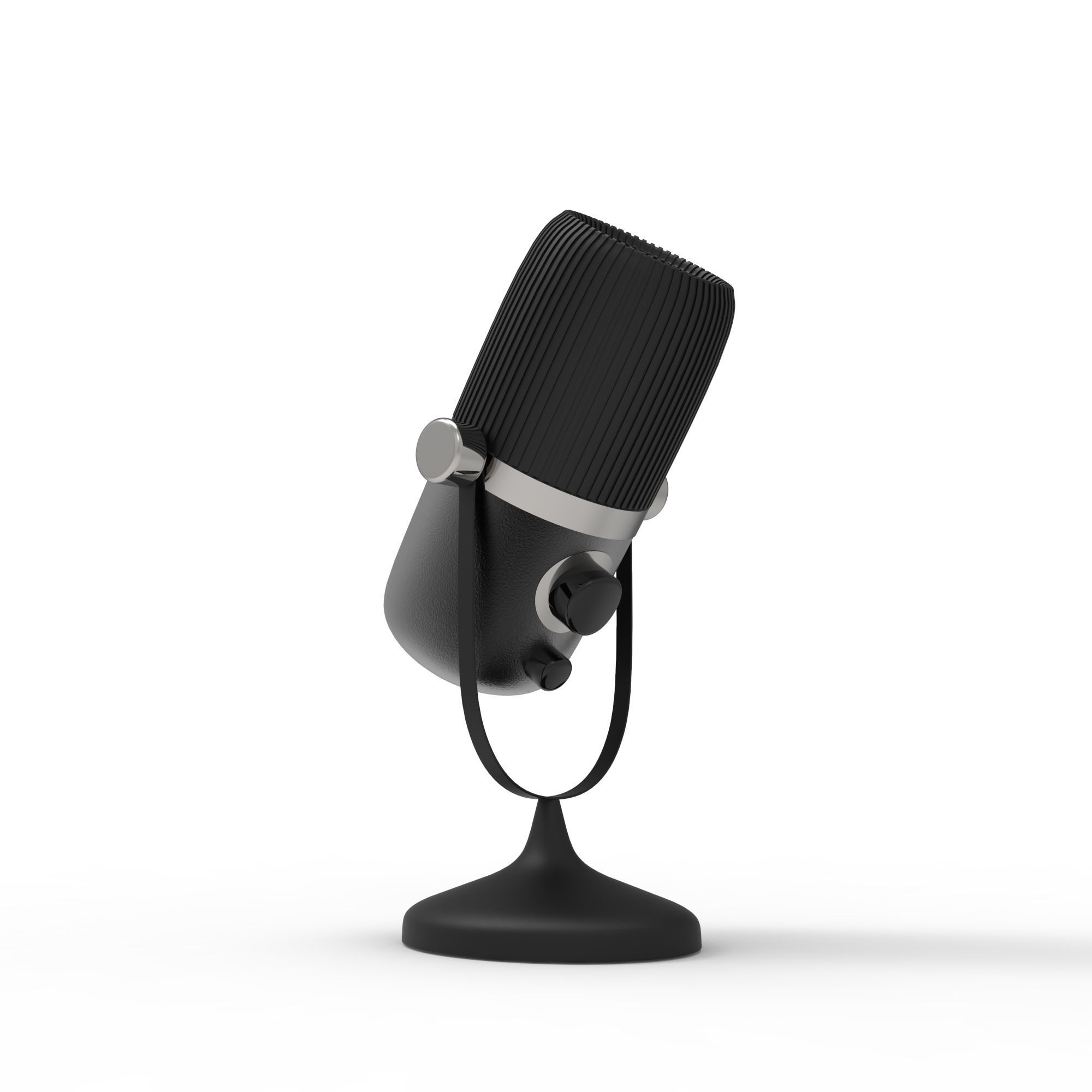 Retro radio microphone 3D print model_4