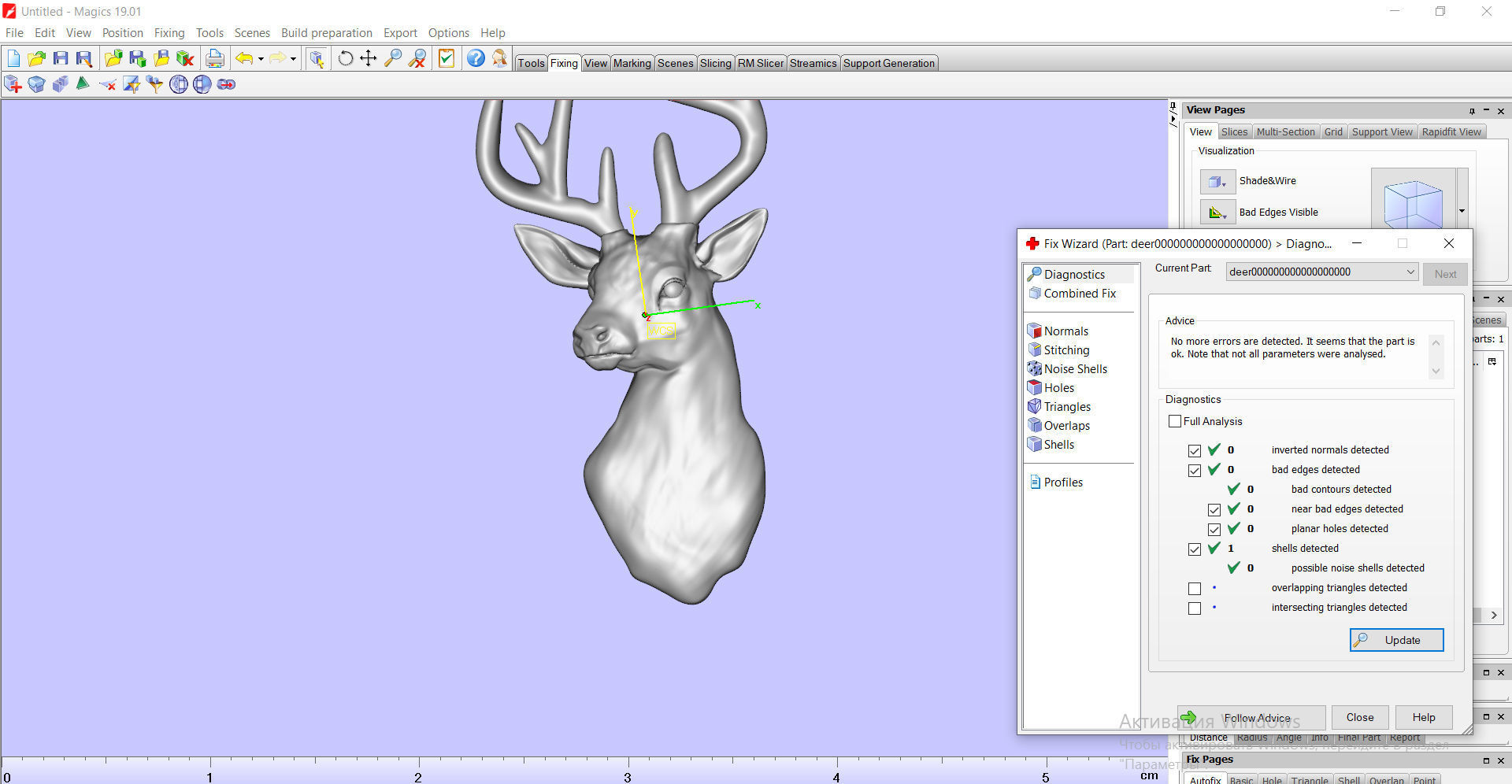 Deer head bas relief 3D print model_4