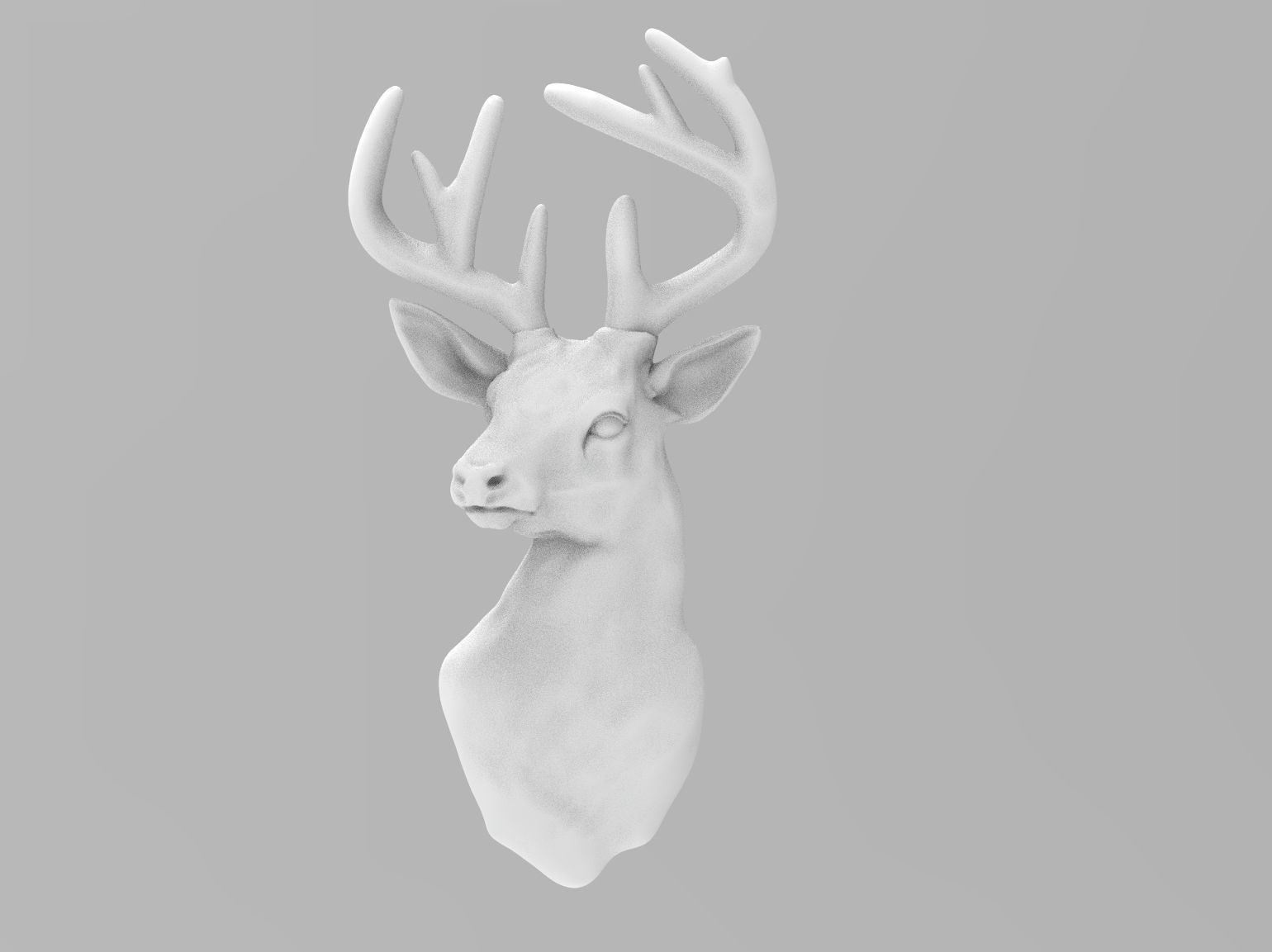 Deer head bas relief 3D print model_12