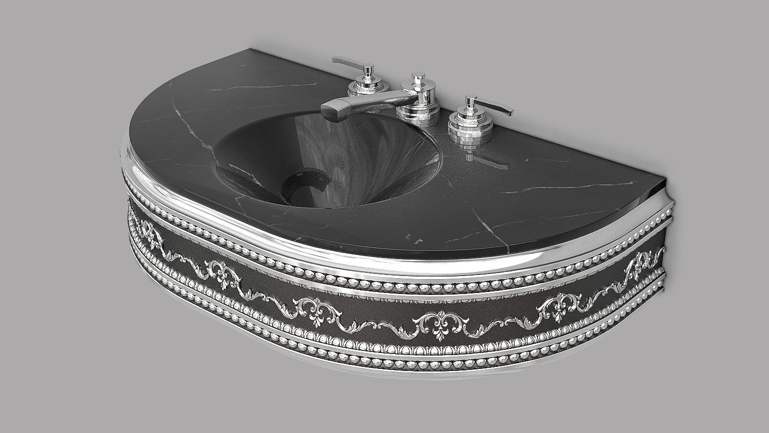 Classic Wash Basin 3 3D model_4