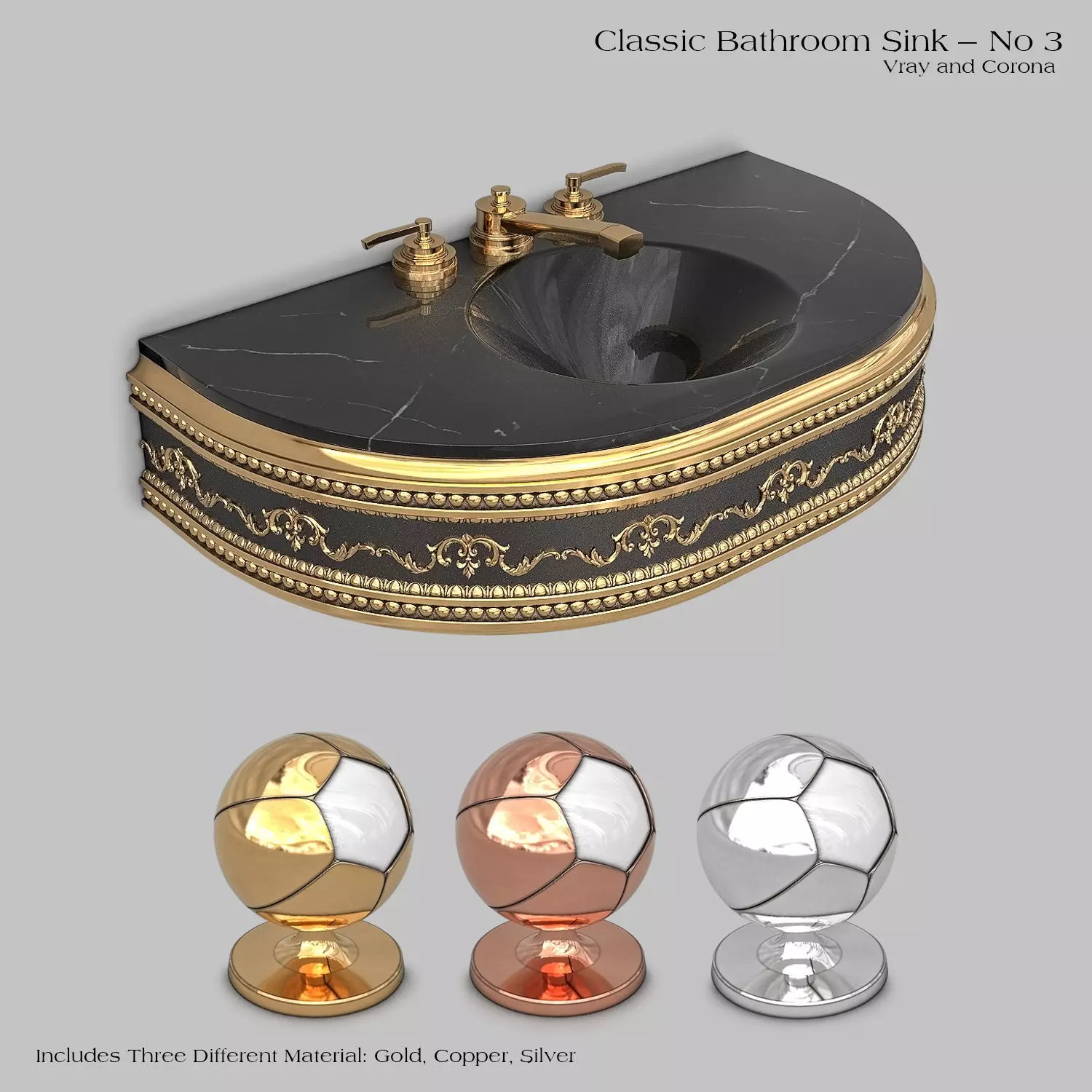 Classic Wash Basin 3 3D model_0