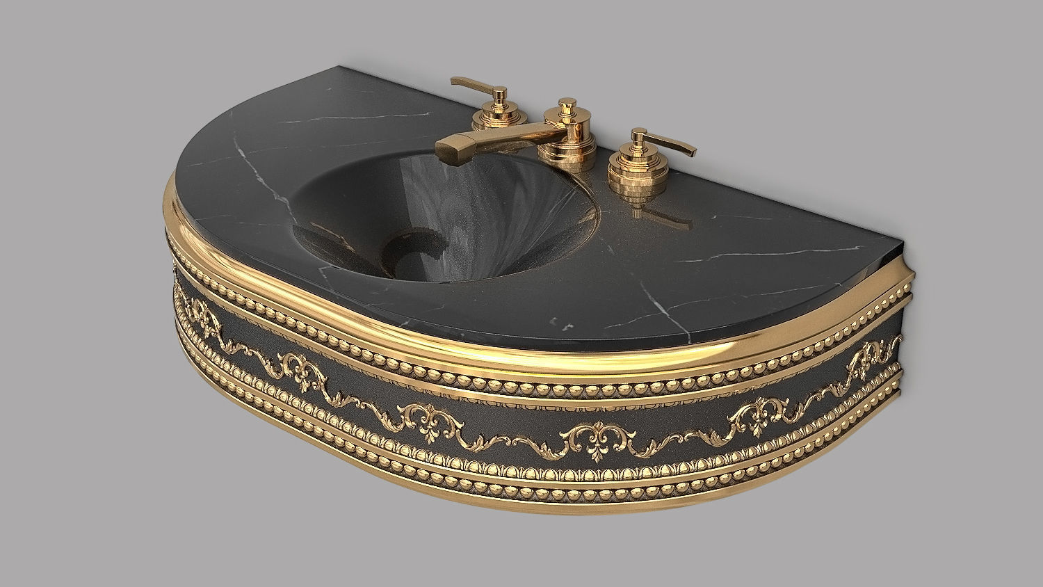 Classic Wash Basin 3 3D model_2