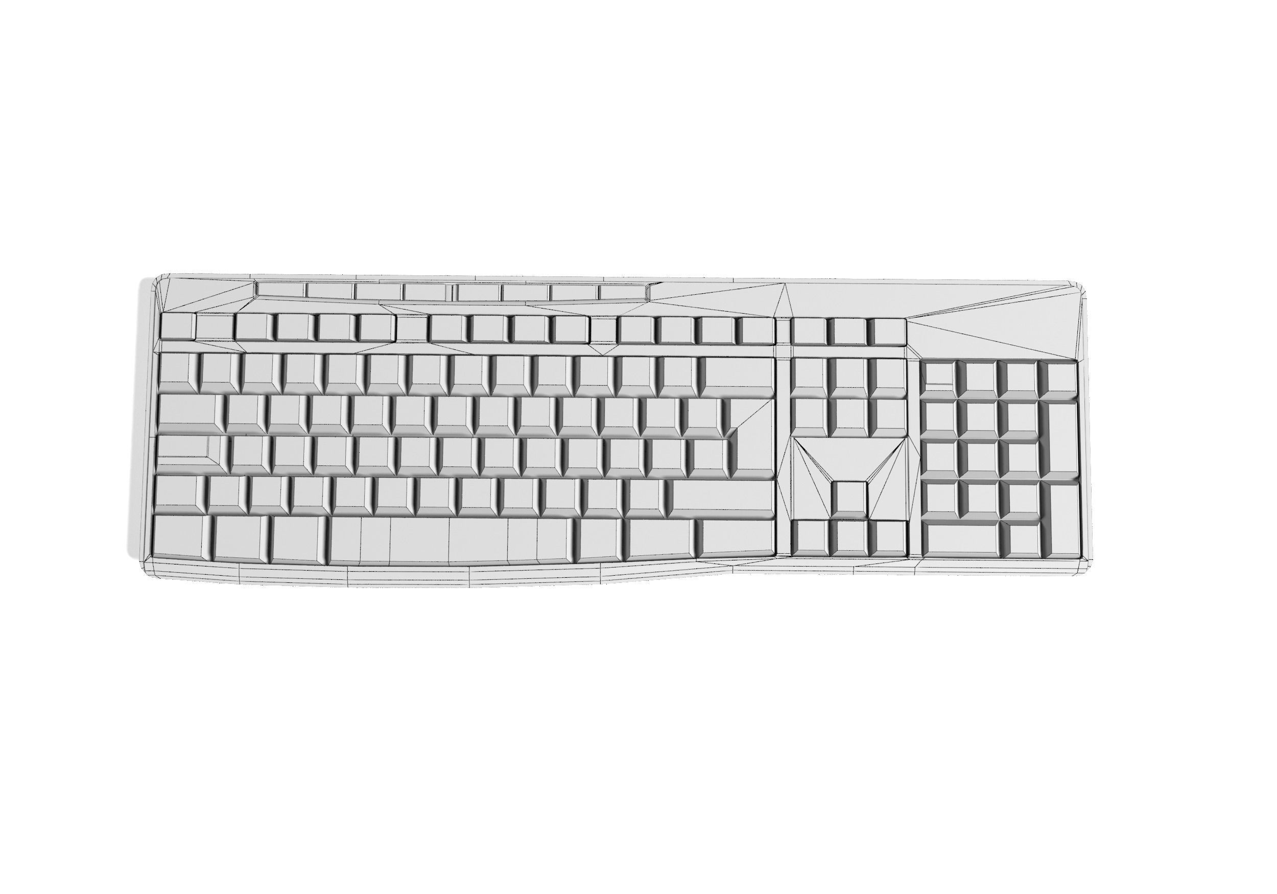 Logitech k200 keyboard lowPoly Low-poly 3D model_4