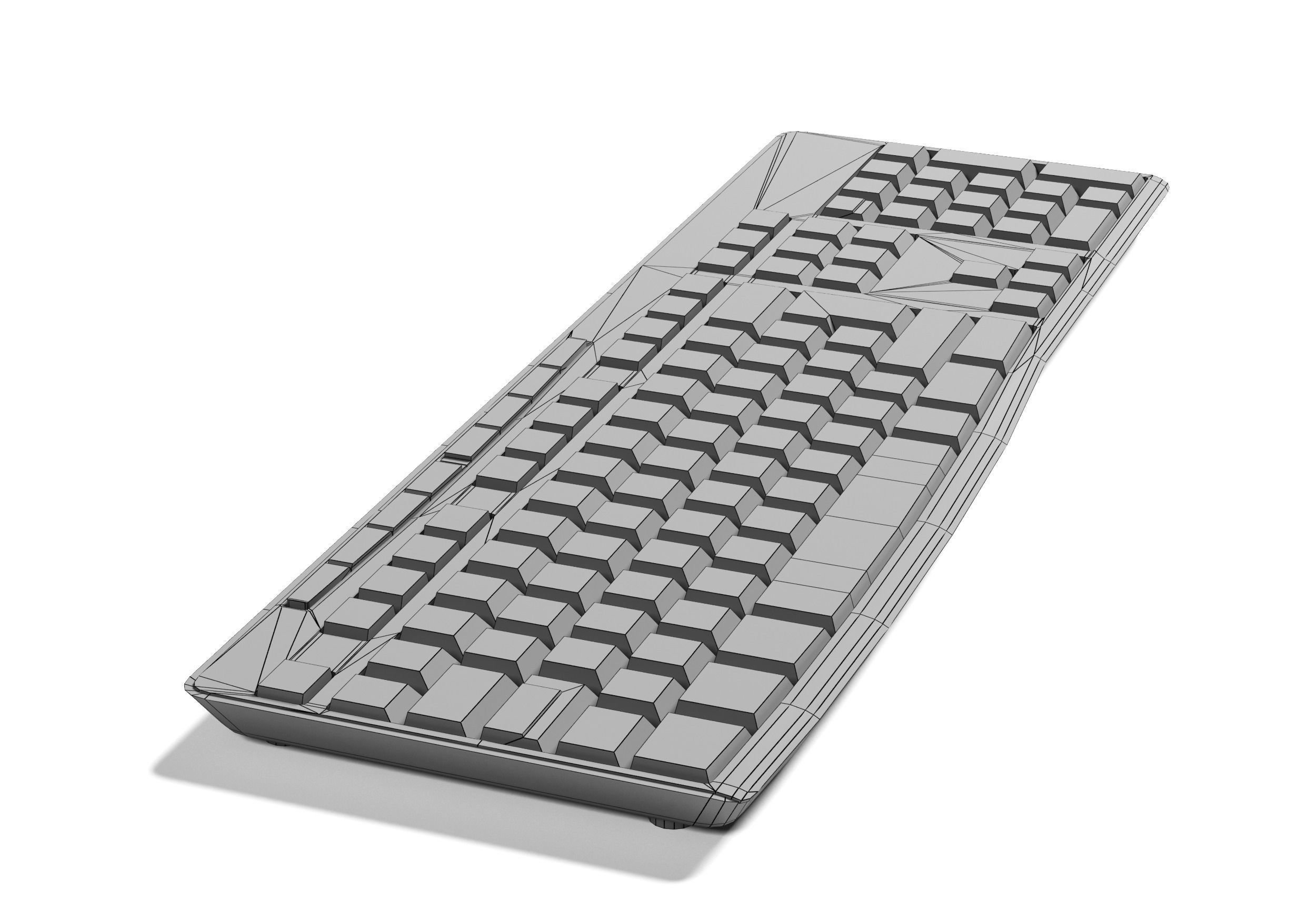 Logitech k200 keyboard lowPoly Low-poly 3D model_5