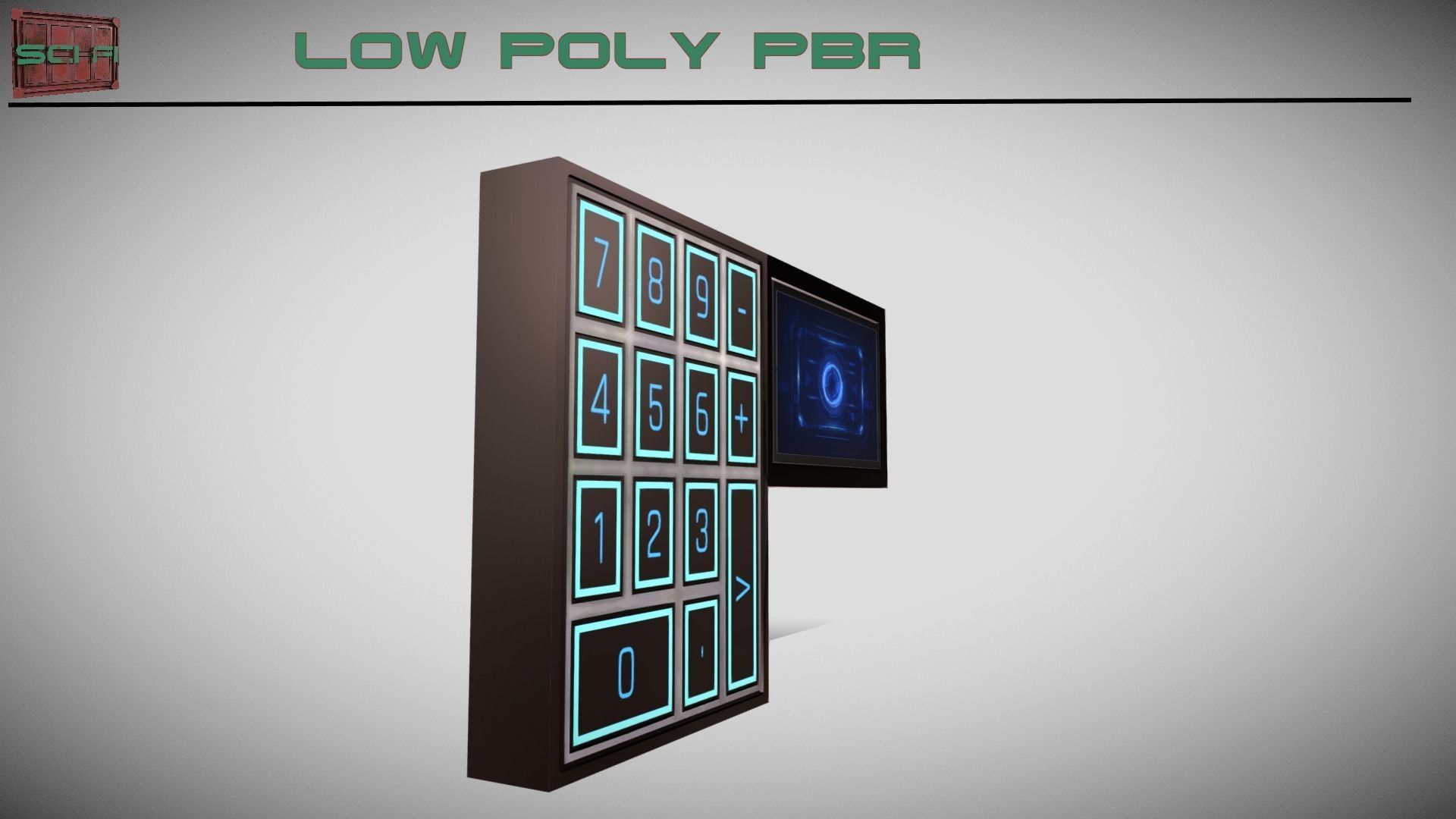Sci-fi Security Keypad Low-poly 3D model_6