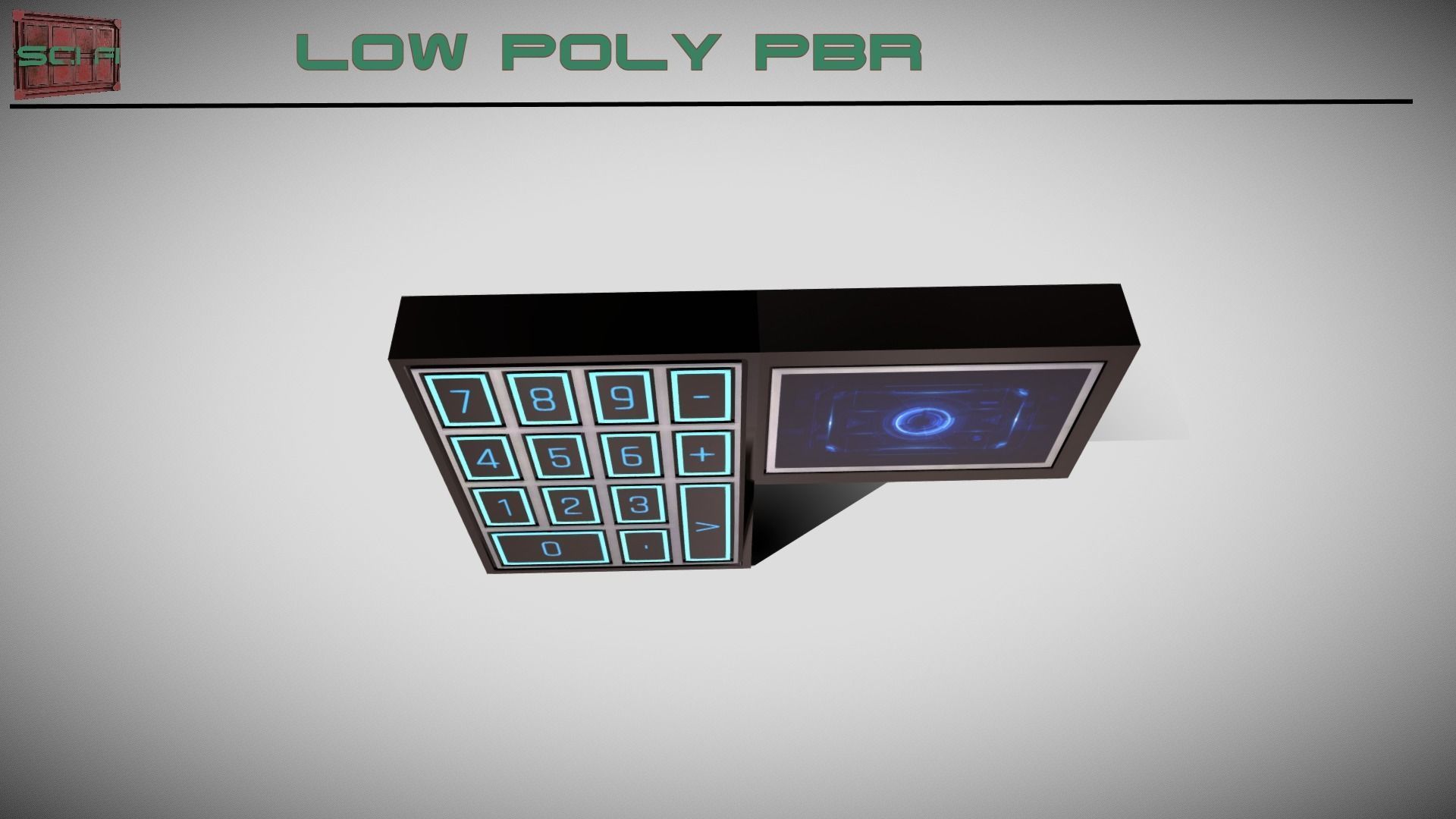Sci-fi Security Keypad Low-poly 3D model_3