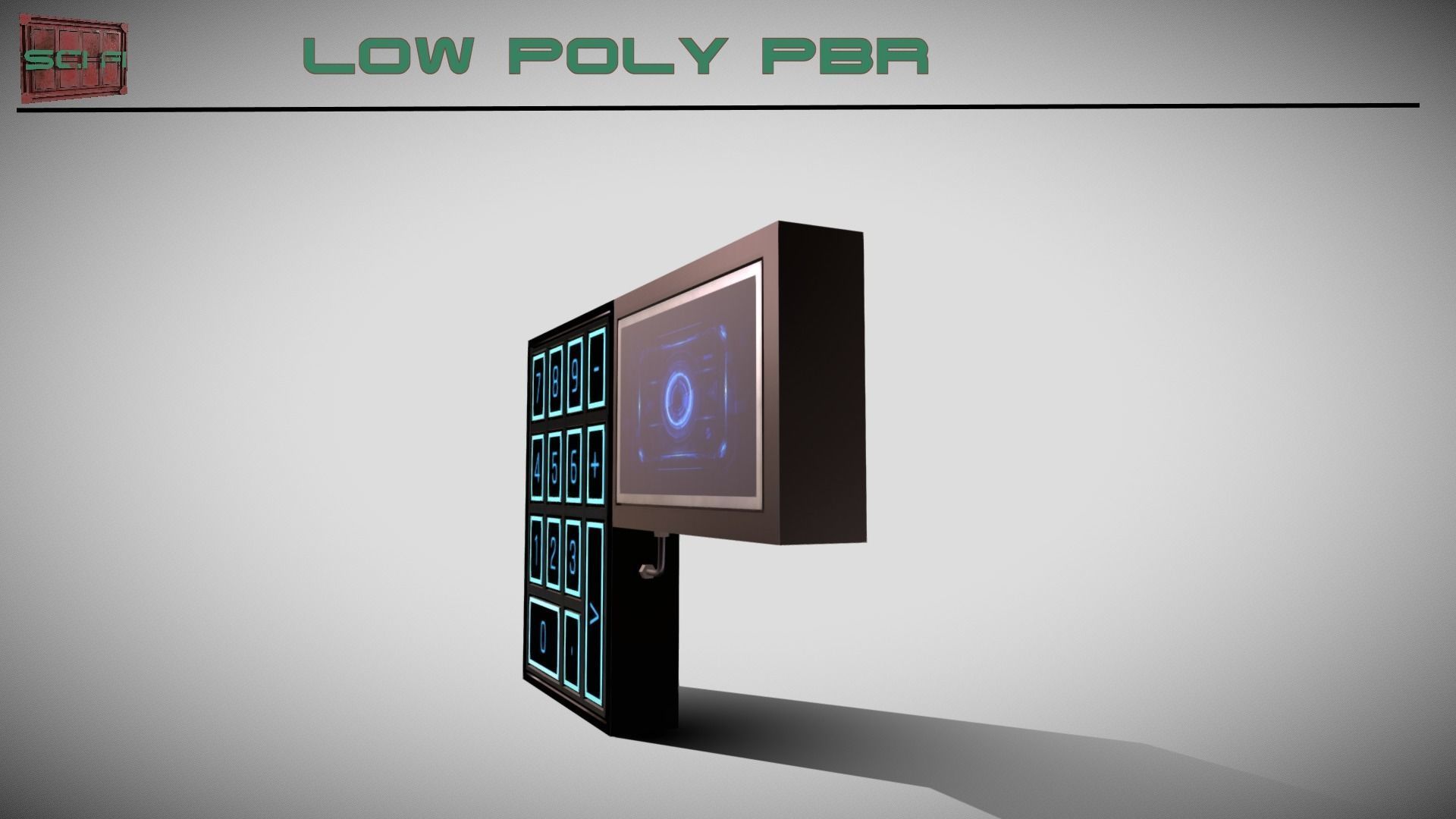 Sci-fi Security Keypad Low-poly 3D model_5